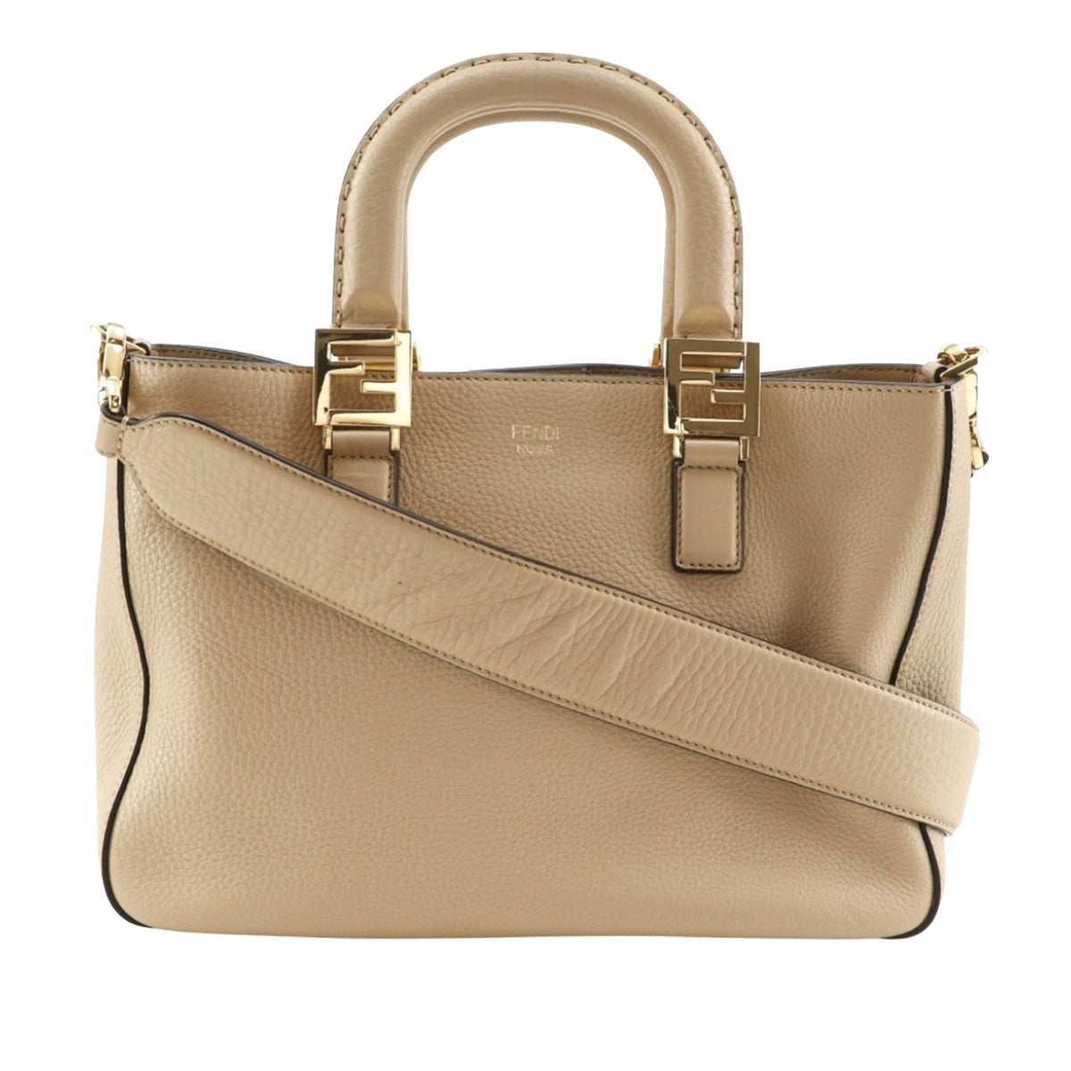 Fendi Small Leather Selleria FF Tote