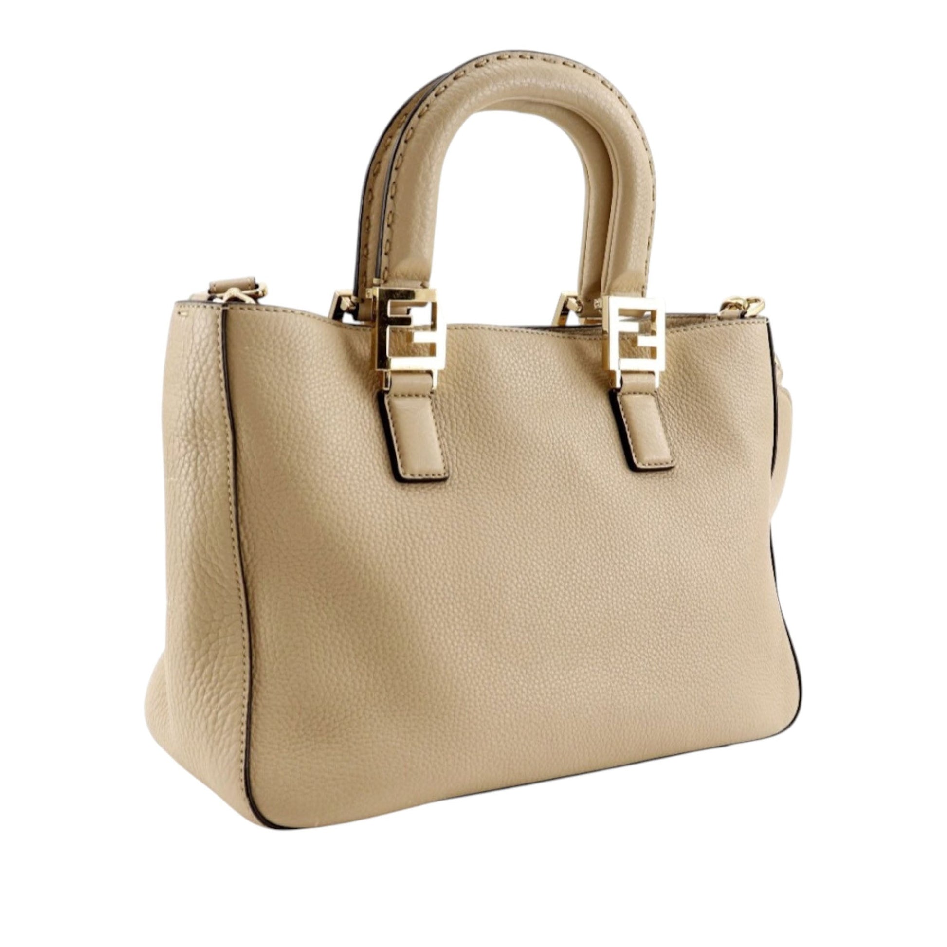 Fendi Small Leather Selleria FF Tote