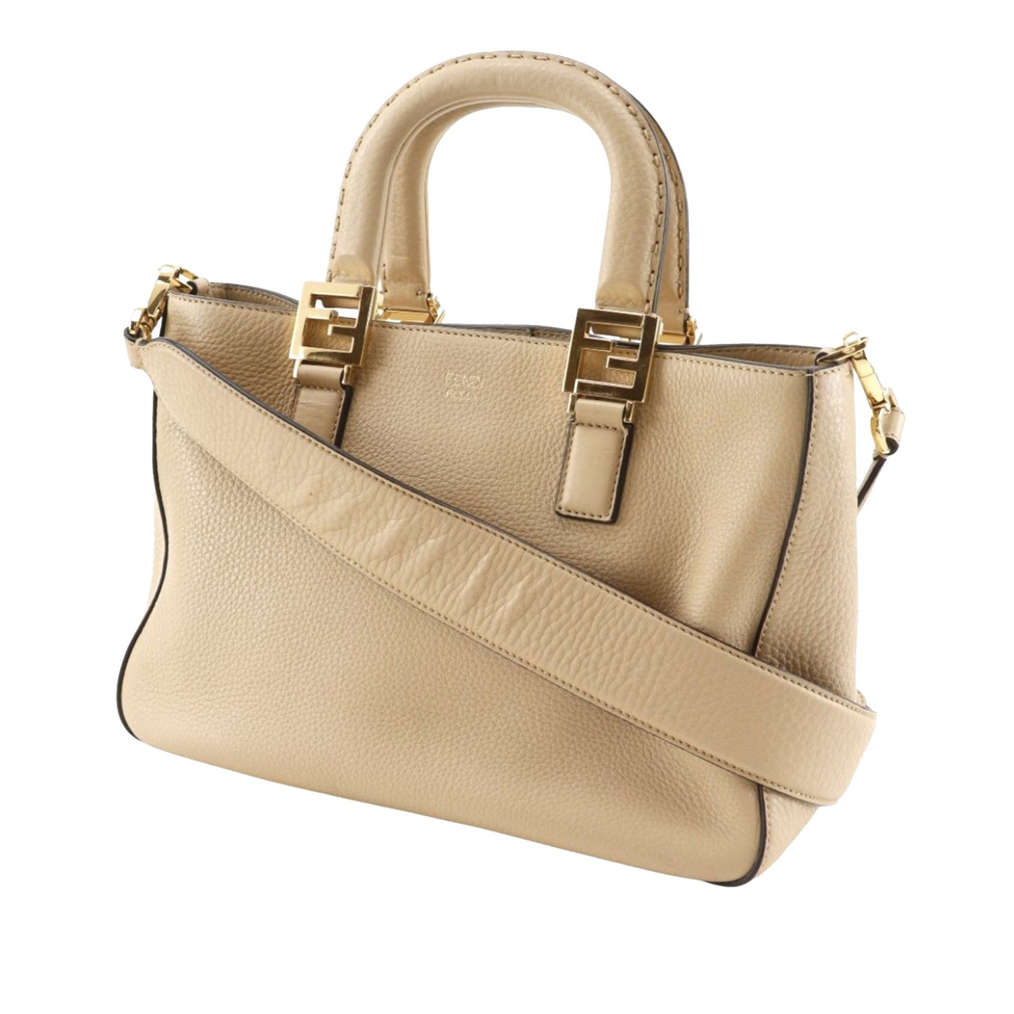 Fendi Small Leather Selleria FF Tote