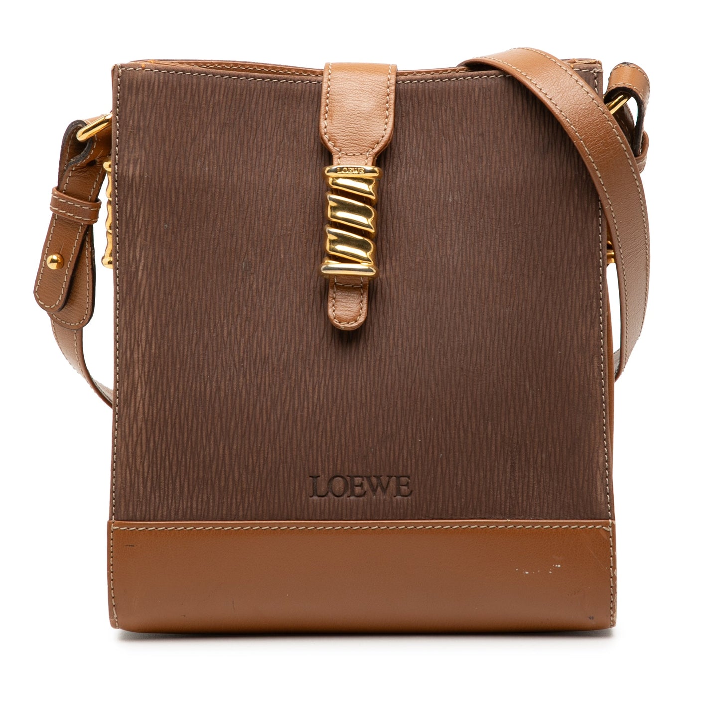 LOEWE Leather Velasquez Twist Shoulder Bag