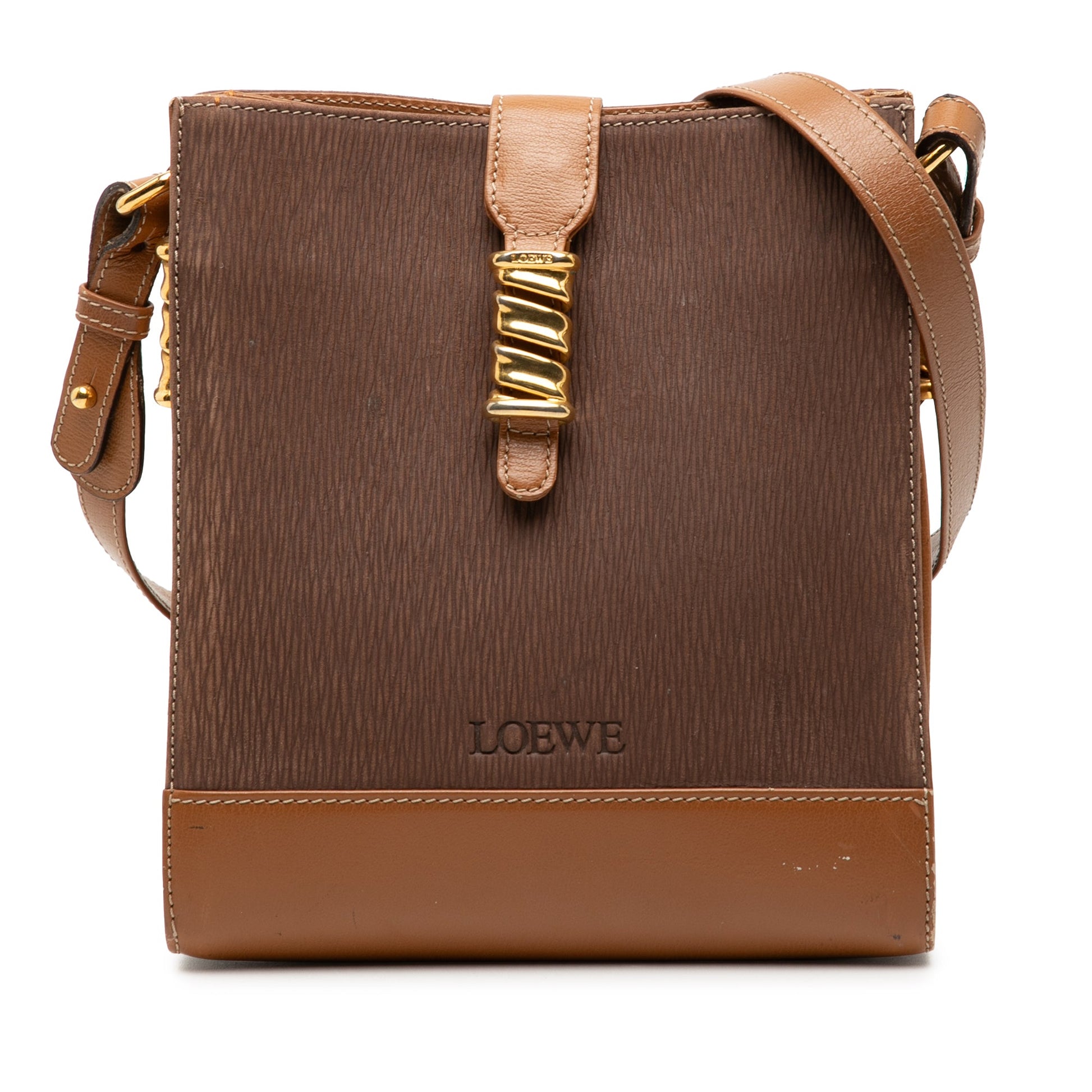 LOEWE Leather Velasquez Twist Shoulder Bag