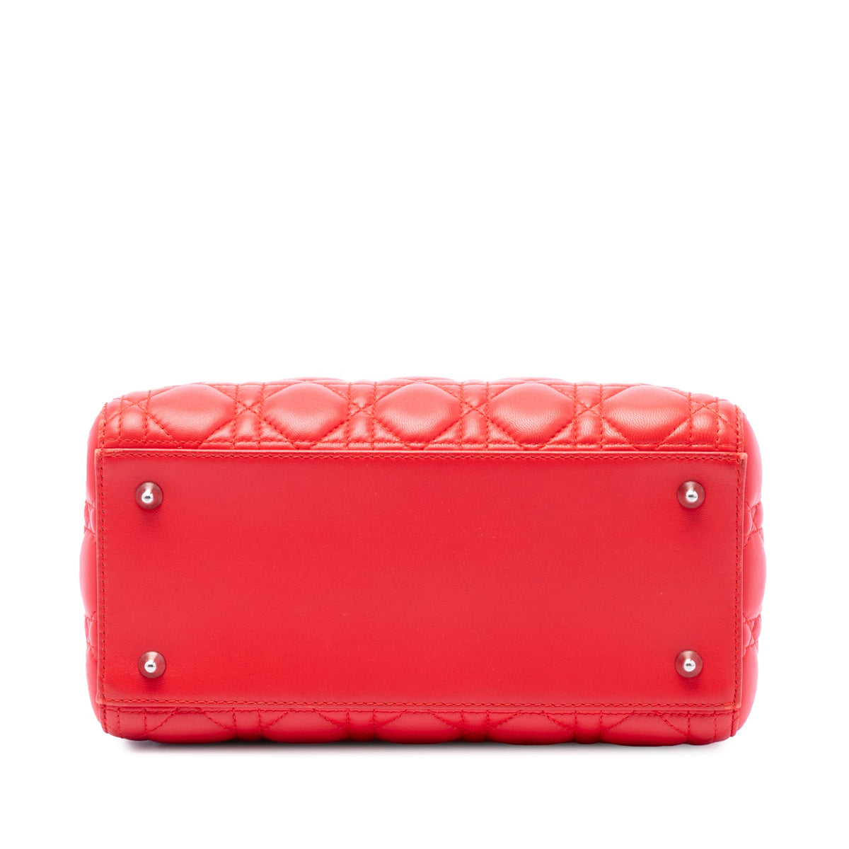 Dior Medium Lambskin Cannage Lady Dior — Red