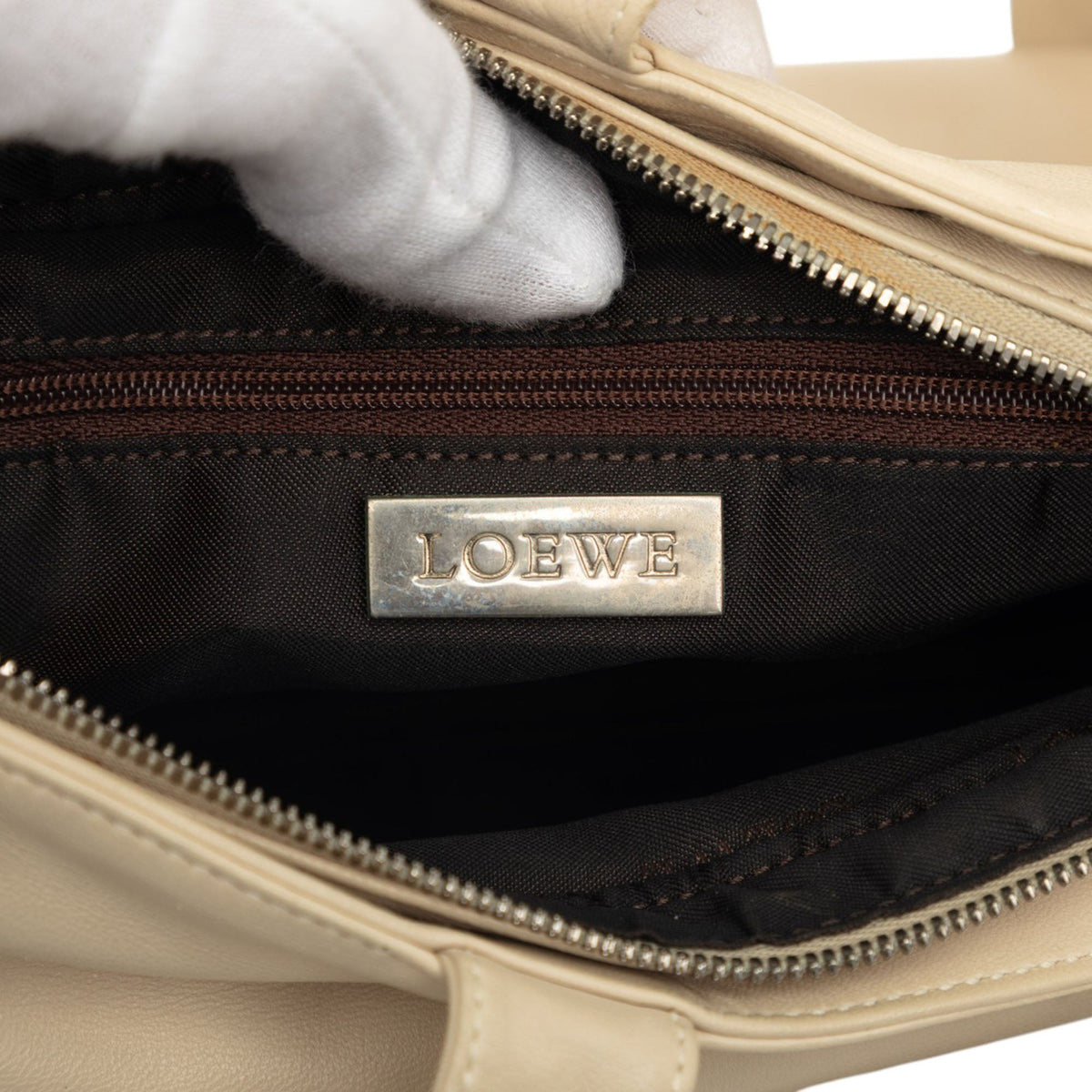 LOEWE Suede Trimmed Soft Nappa Handbag