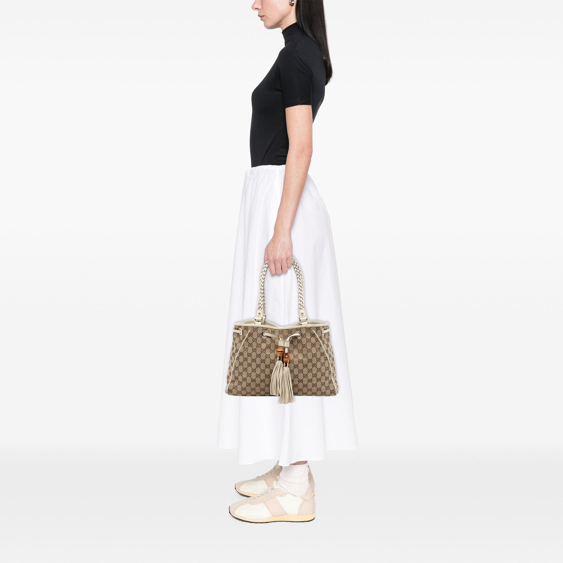 Medium GG Canvas Braided Peggy Tote