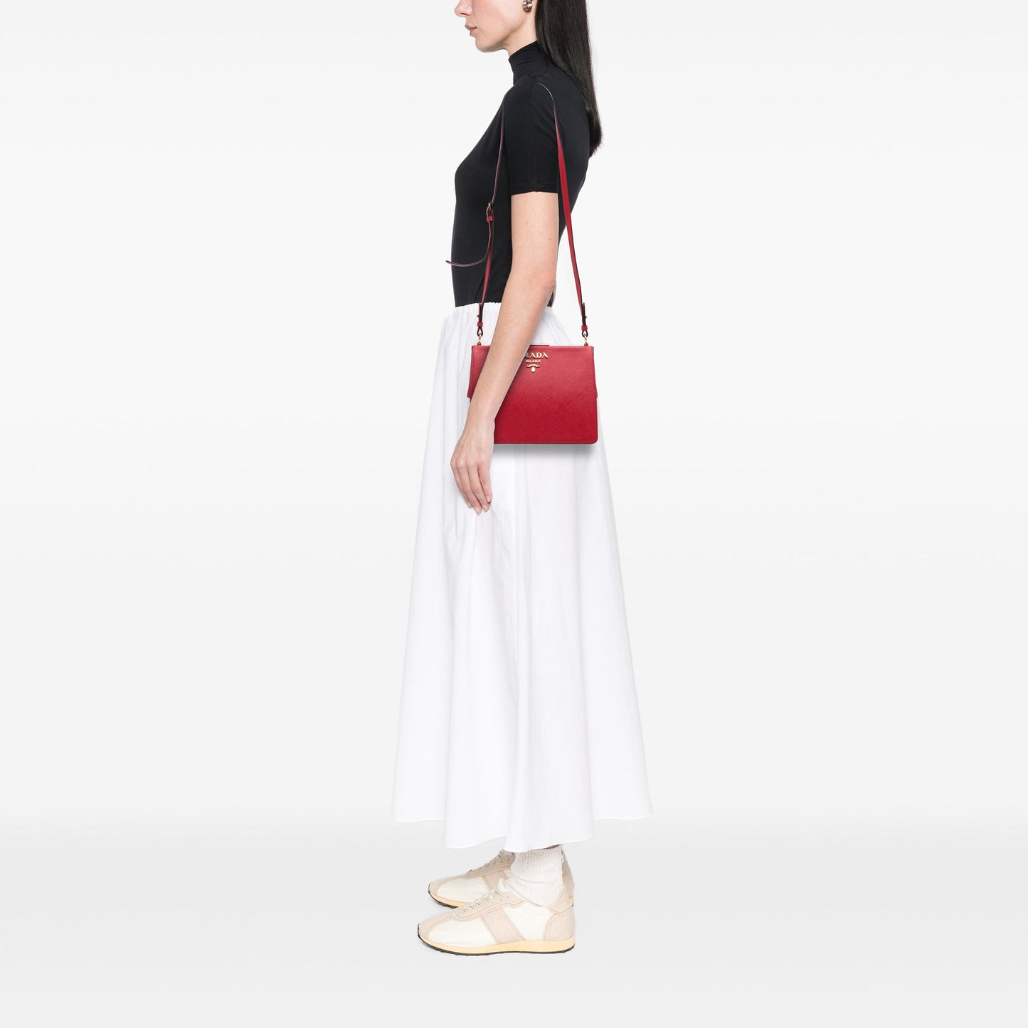 Prada Saffiano and City Calf Light Frame Crossbody