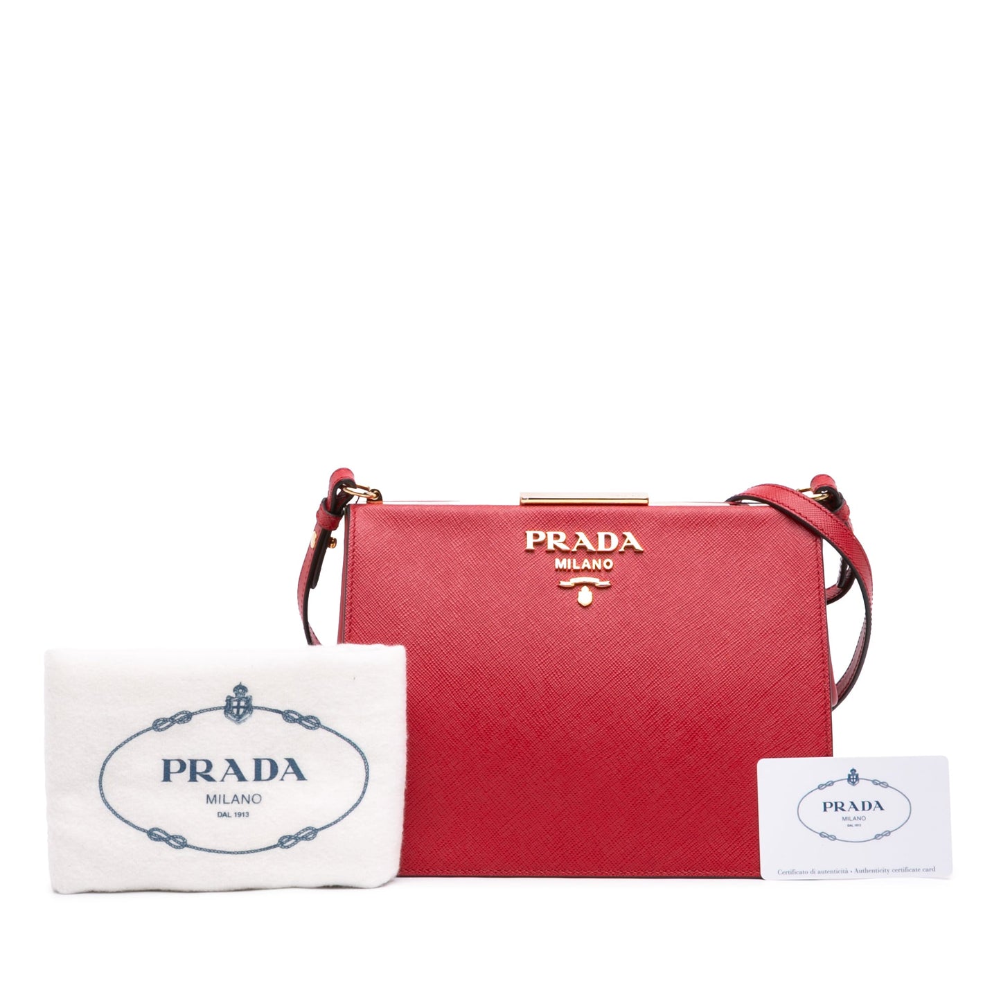 Prada Saffiano and City Calf Light Frame Crossbody