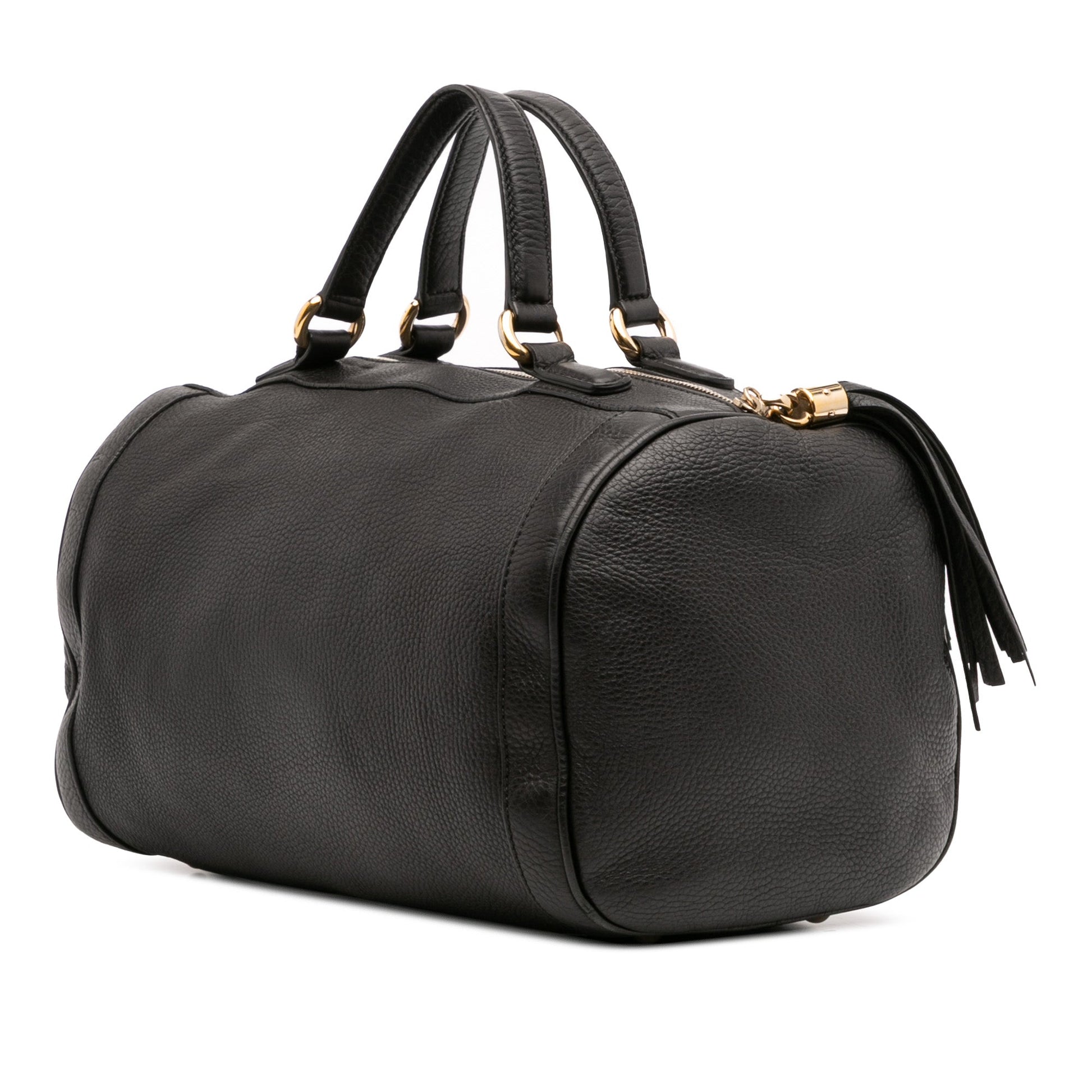Gucci Medium Pebbled Calfskin Soho Boston Bag