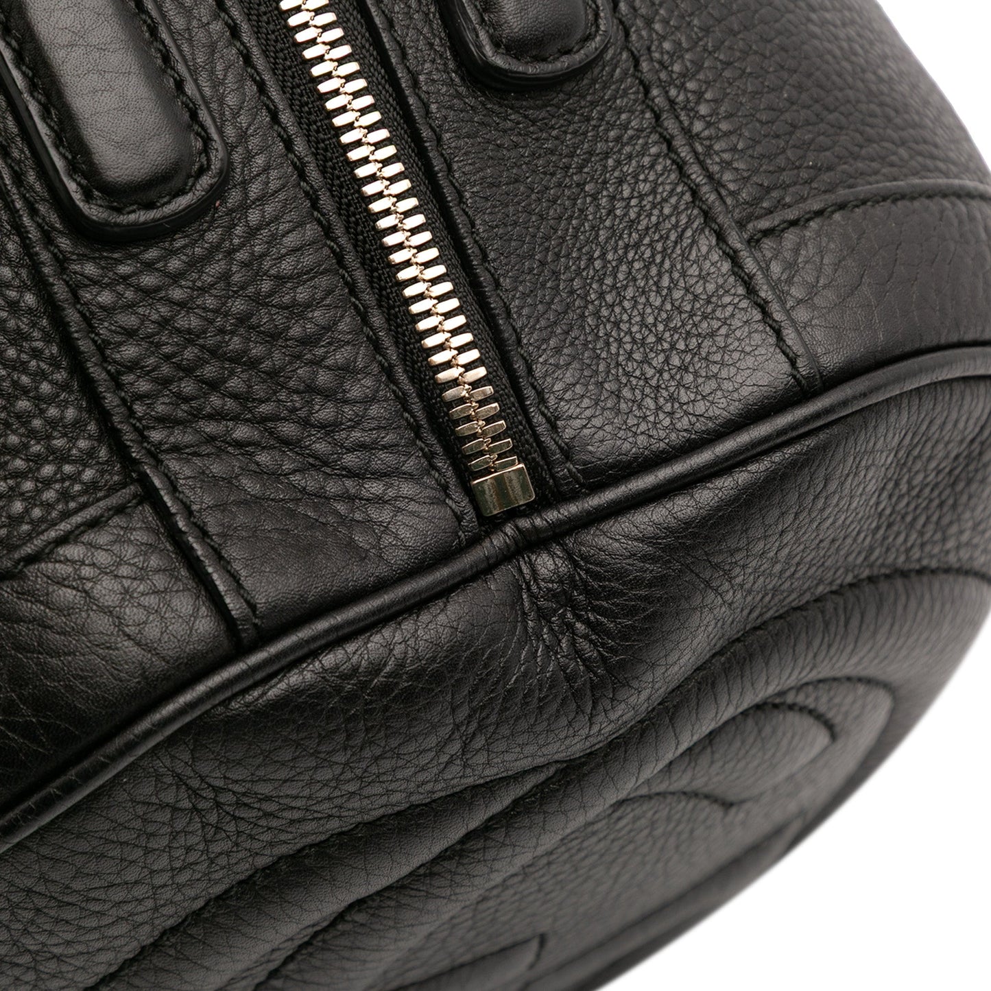Gucci Medium Pebbled Calfskin Soho Boston Bag