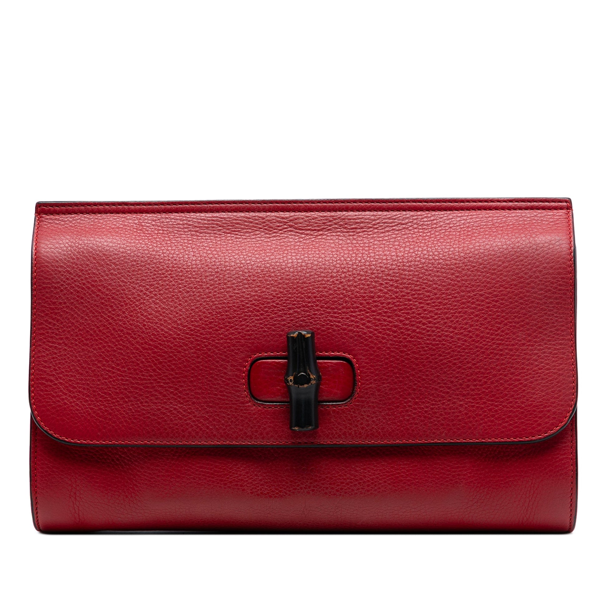Gucci Leather Bamboo Daily Clutch