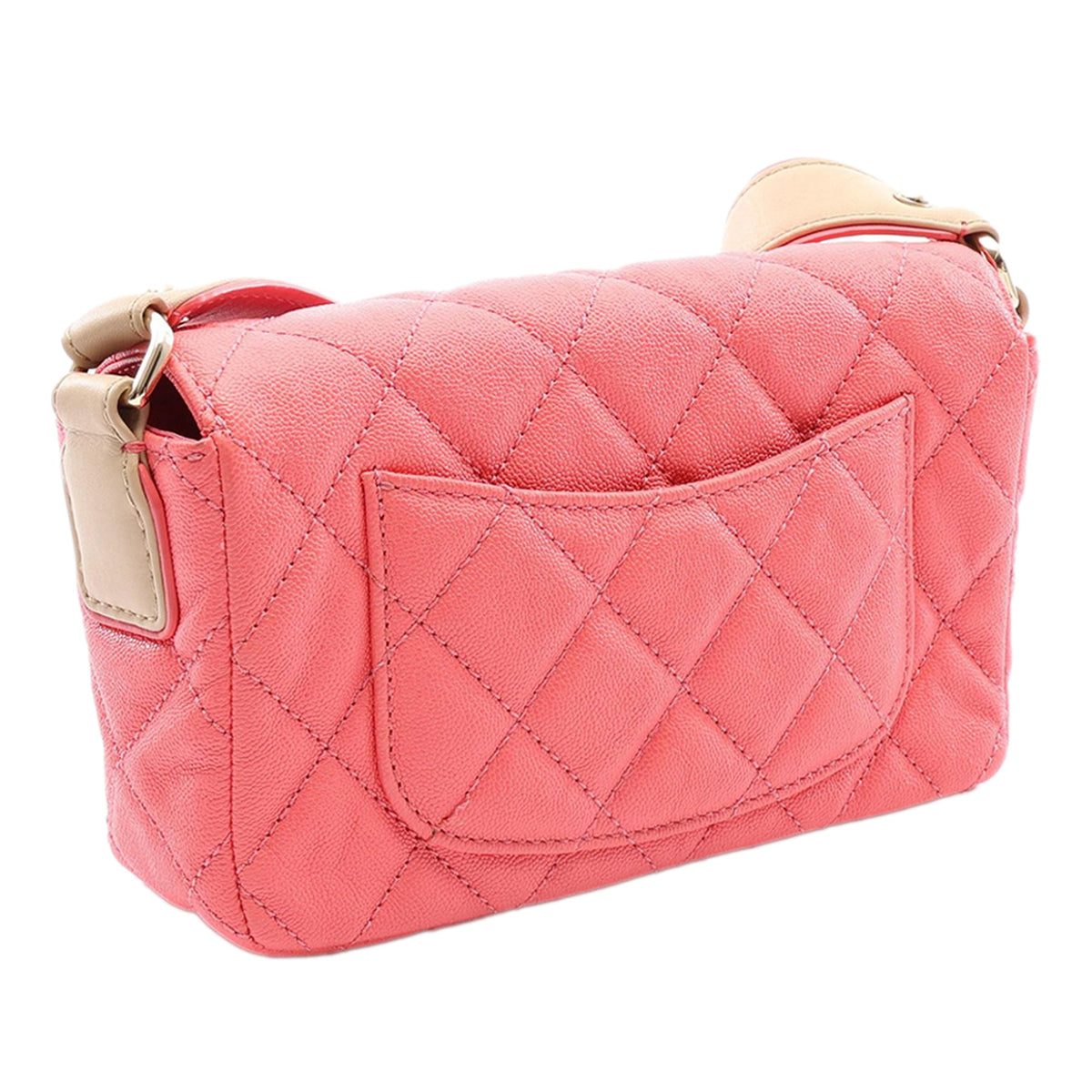 Chanel Quilted Caviar Buckle Strap Flap — Pink