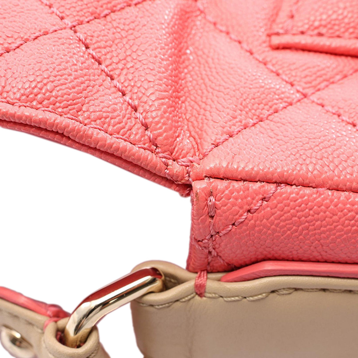 Chanel Quilted Caviar Buckle Strap Flap — Pink