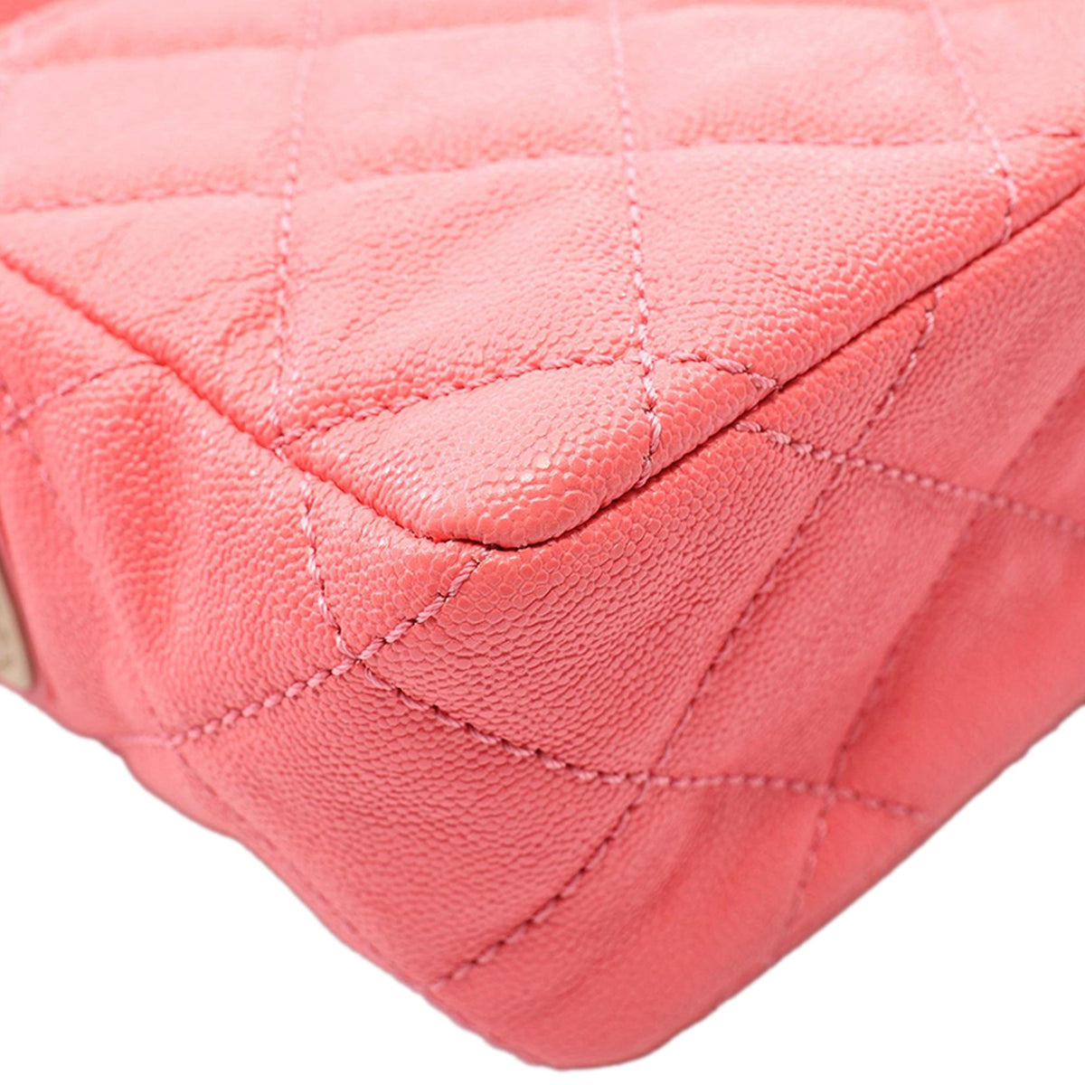 Chanel Quilted Caviar Buckle Strap Flap — Pink