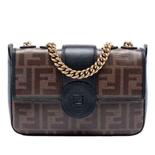Fendi Mini FF 1974 Glazed Fabric Stamp Patch Crossbody