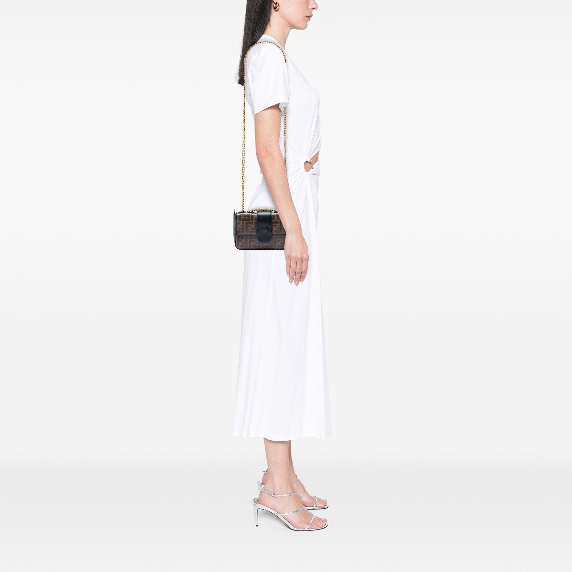 Fendi Mini FF 1974 Glazed Fabric Stamp Patch Crossbody
