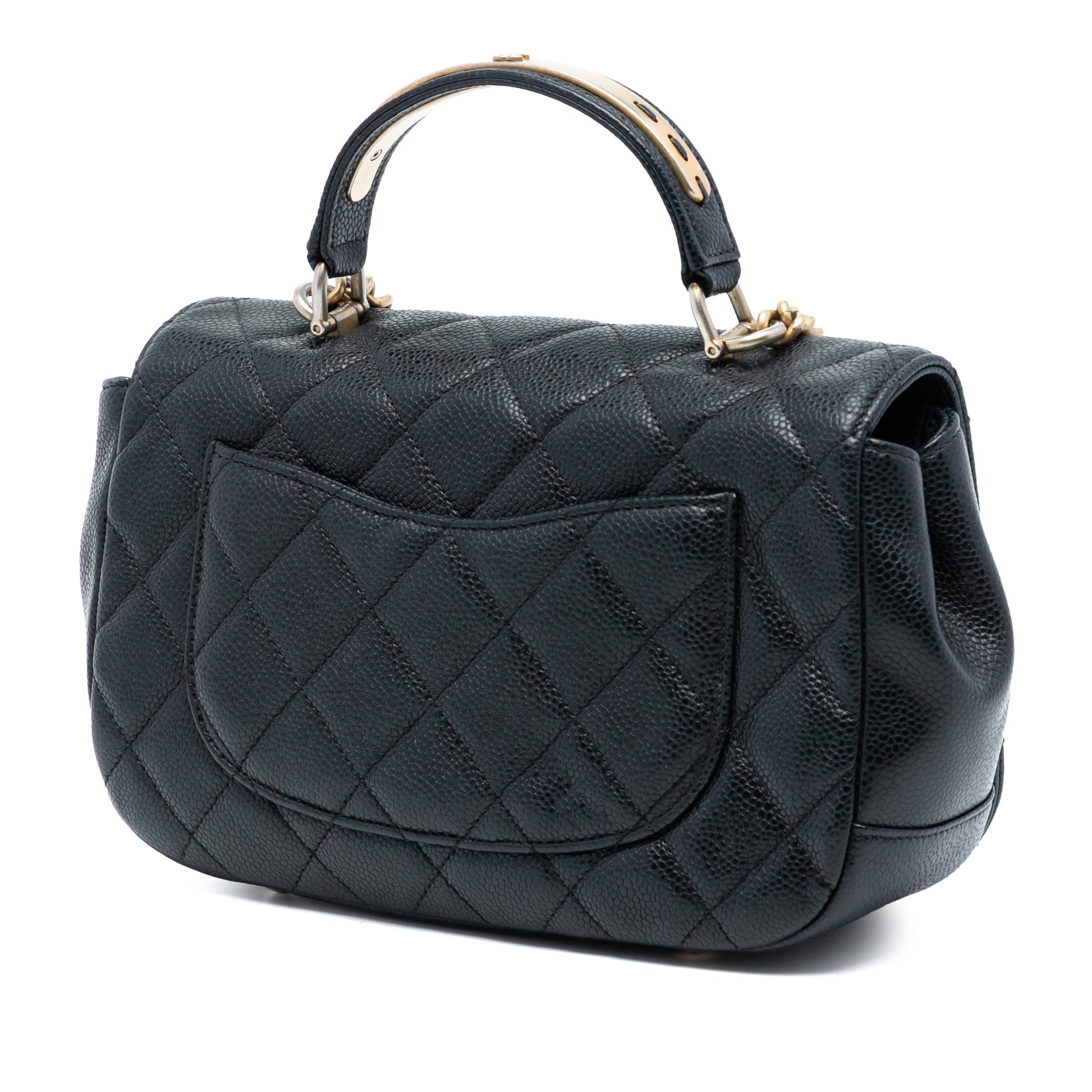 Chanel Small Quilted Caviar Carry Around Flap
