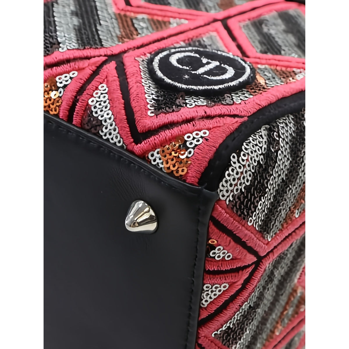 Dior Medium Patent Sequin Embroidered Lady Dior — Pink
