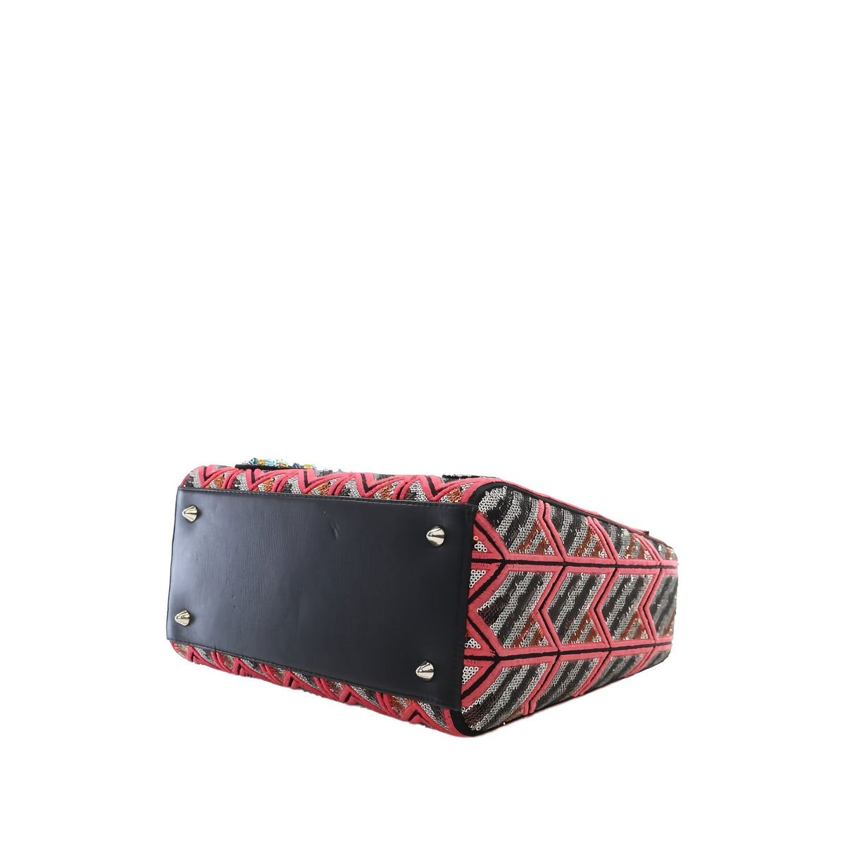 Dior Medium Patent Sequin Embroidered Lady Dior — Pink