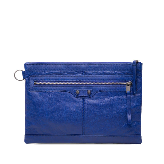Balenciaga Lambskin Motocross Classic Clip M Clutch