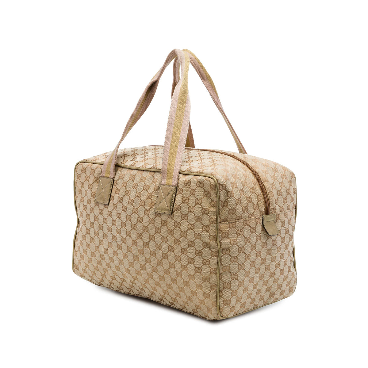 Gucci GG Canvas Web Travel Bag — Beige