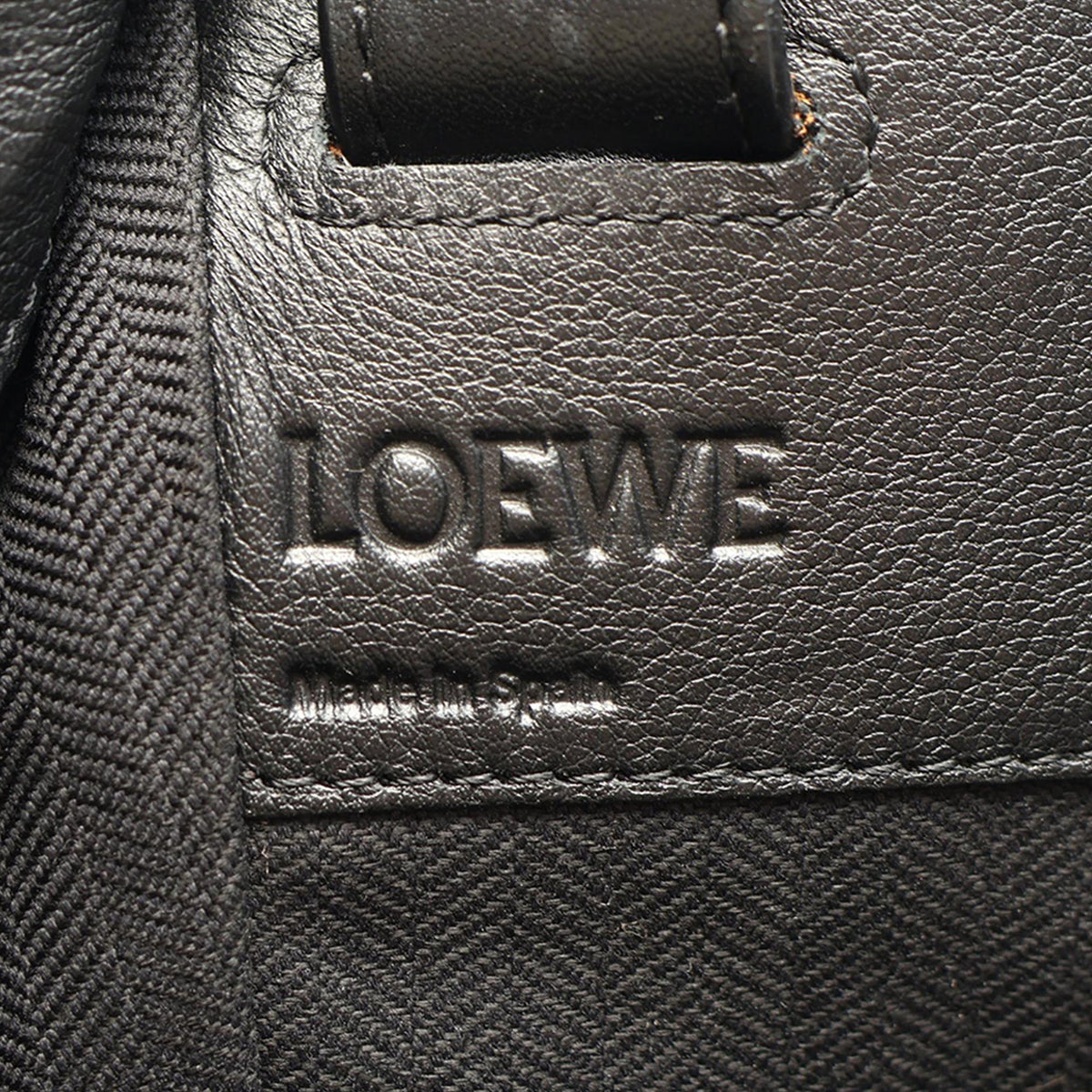 LOEWE Medium Leather Hammock Satchel — Black