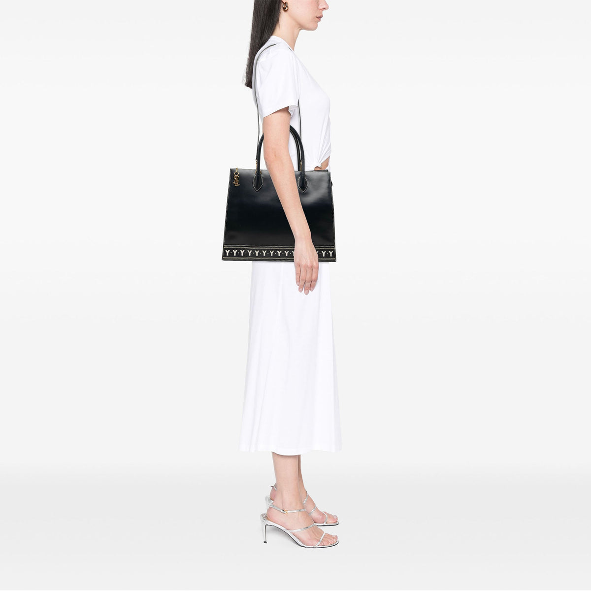 Saint Laurent Calfskin Y Cut Out Tote
