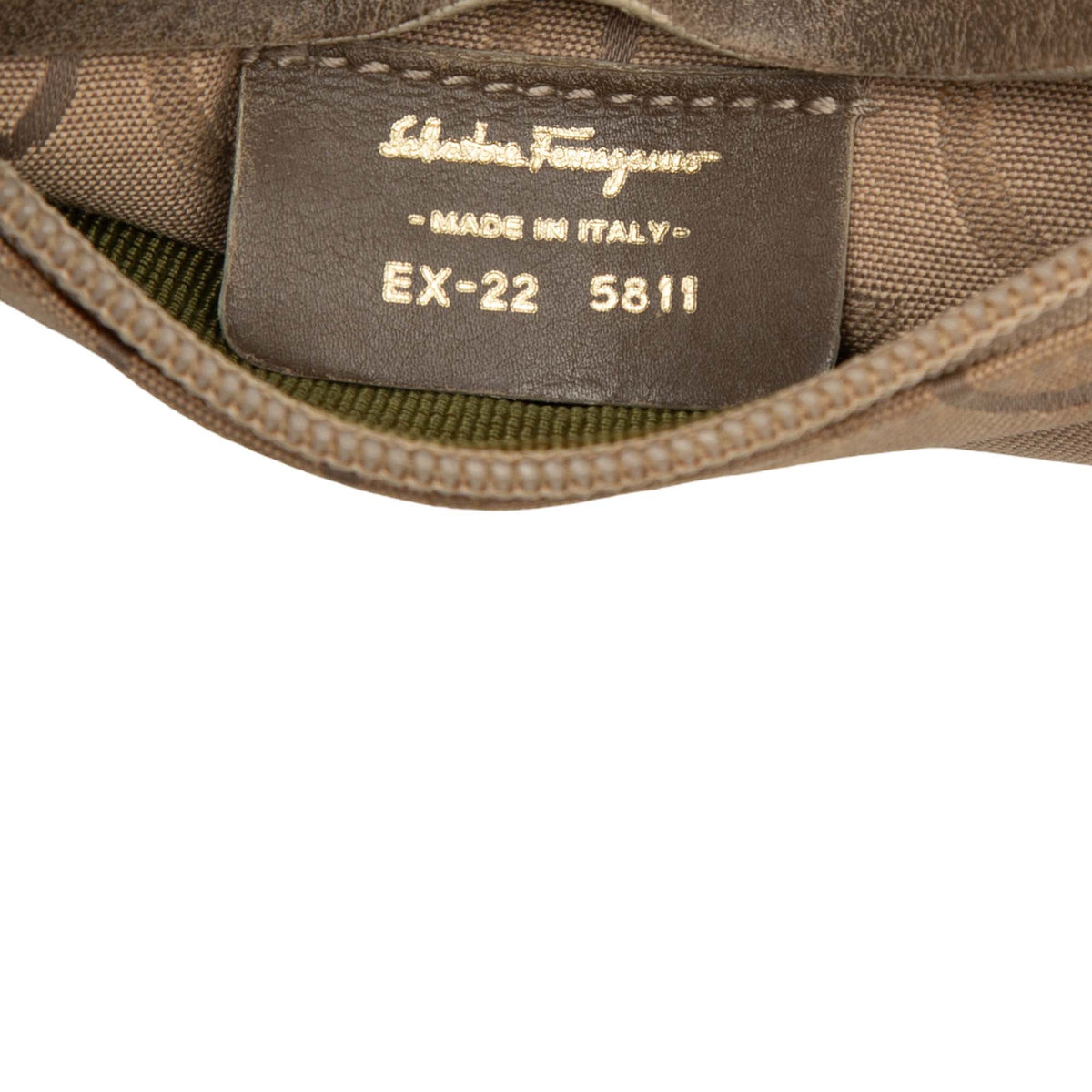 Ferragamo Gancini Canvas Double Pocket Belt Bag — Beige
