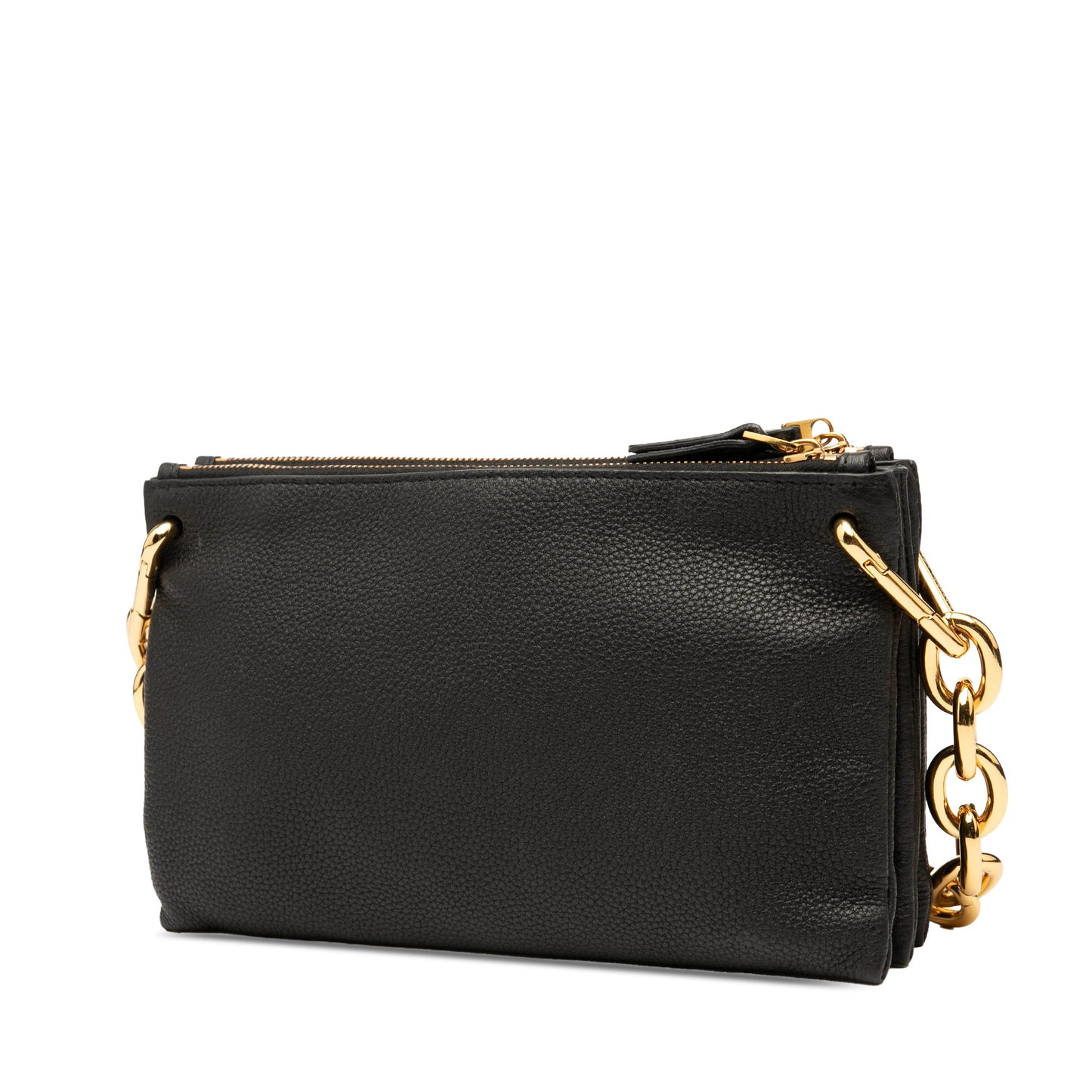 Bottega Veneta Leather Double Zip Chain Crossbody