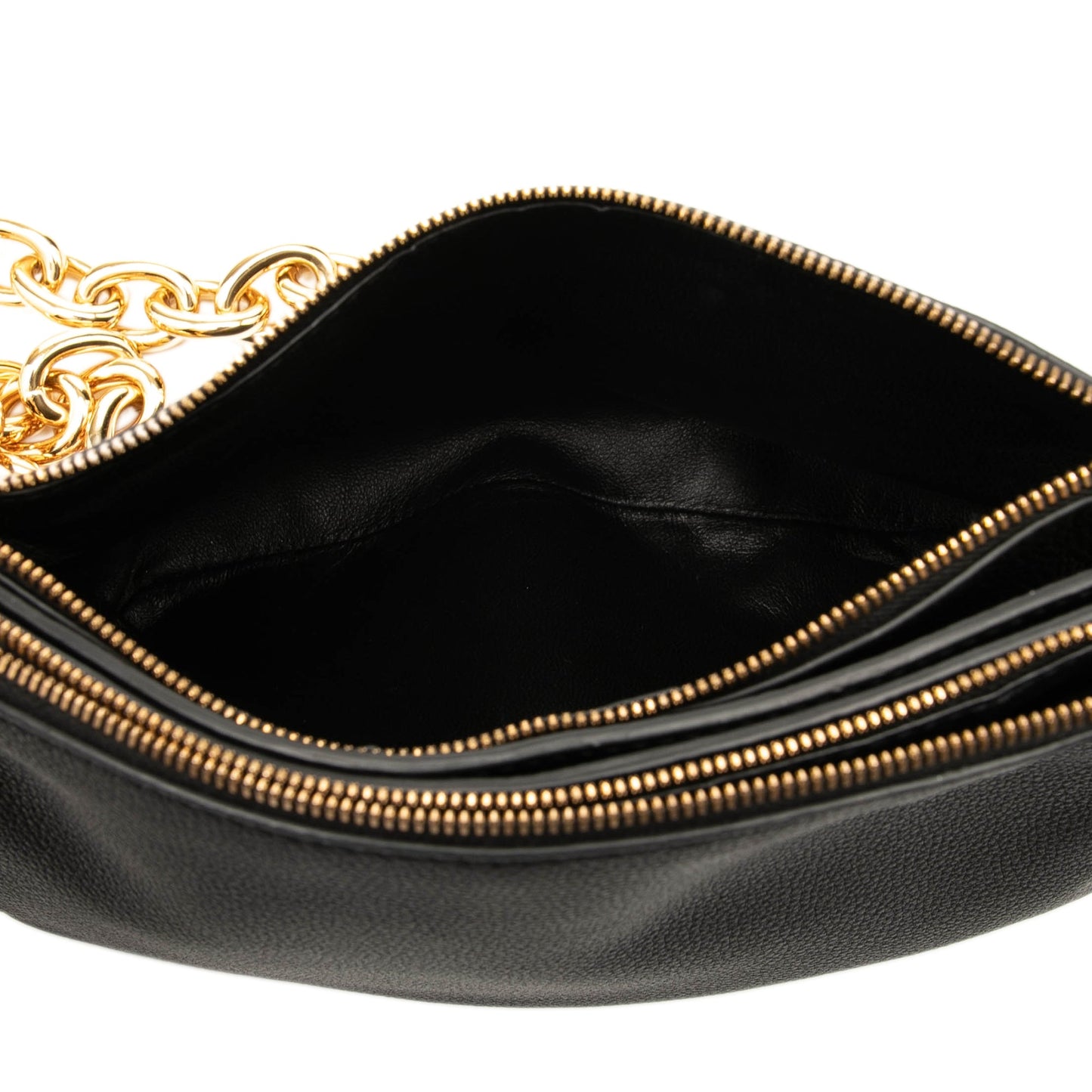 Bottega Veneta Leather Double Zip Chain Crossbody