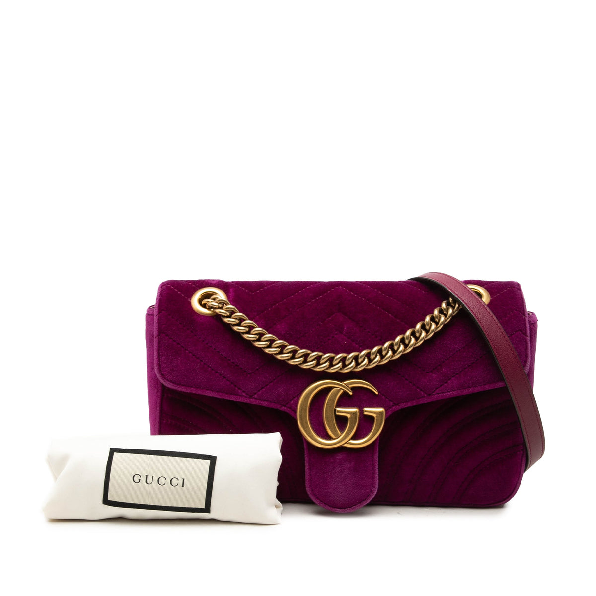 Gucci Medium GG Marmont Matelasse Velvet Shoulder Bag