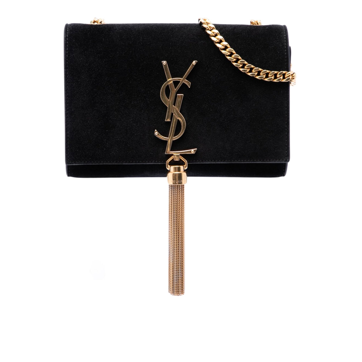 Saint Laurent Small Velvet Monogram Kate Tassel Crossbody