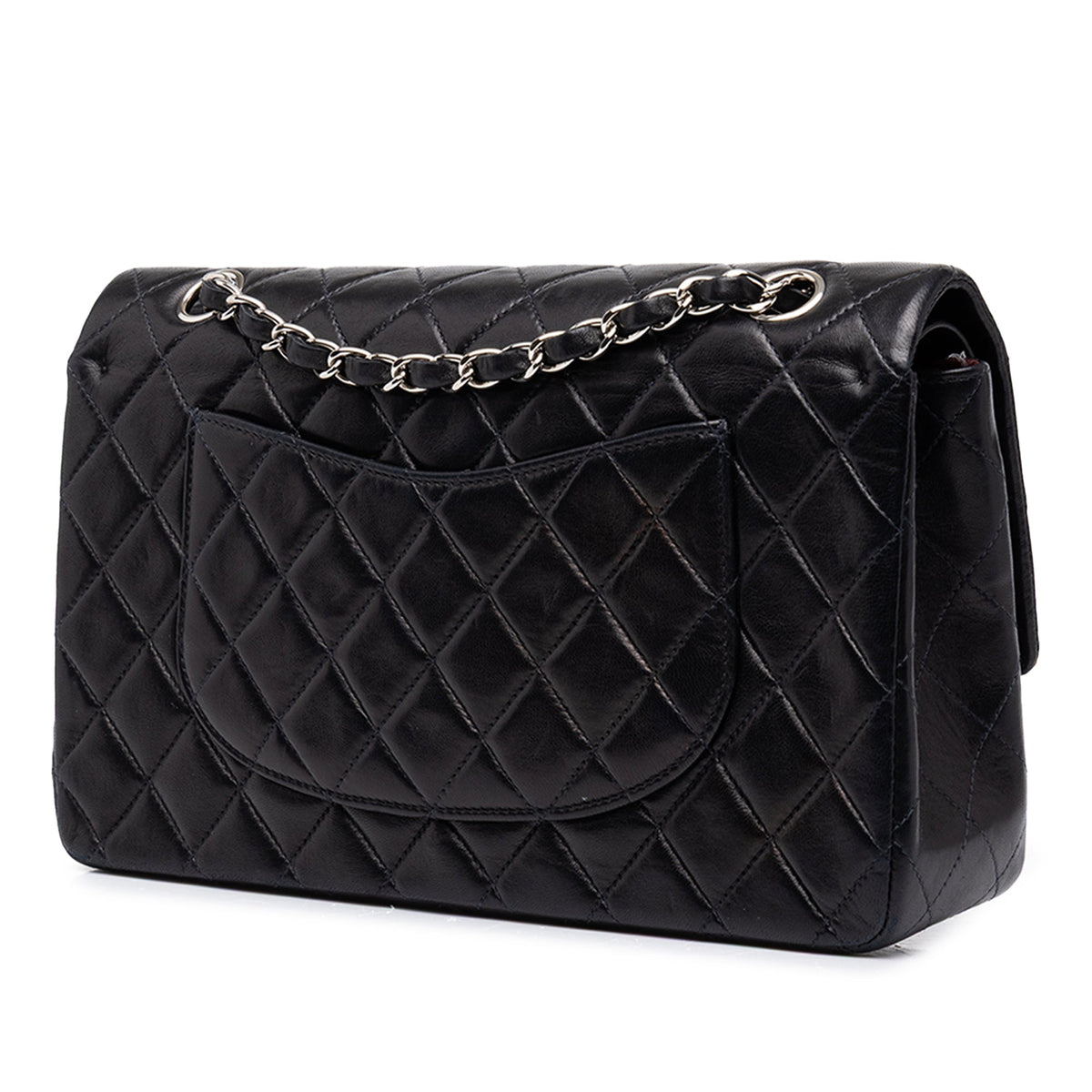 Chanel Medium Classic Lambskin Double Flap — Black