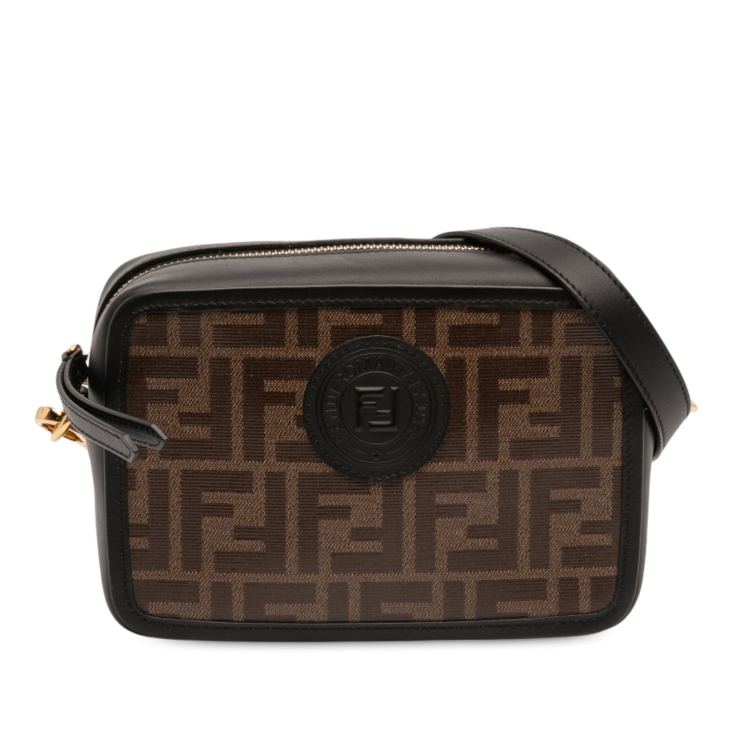 Fendi Glazed Fabric Vitello Century FF 1974 Camera Bag