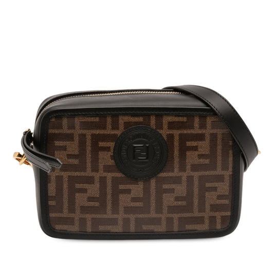 Fendi Glazed Fabric Vitello Century FF 1974 Camera Bag