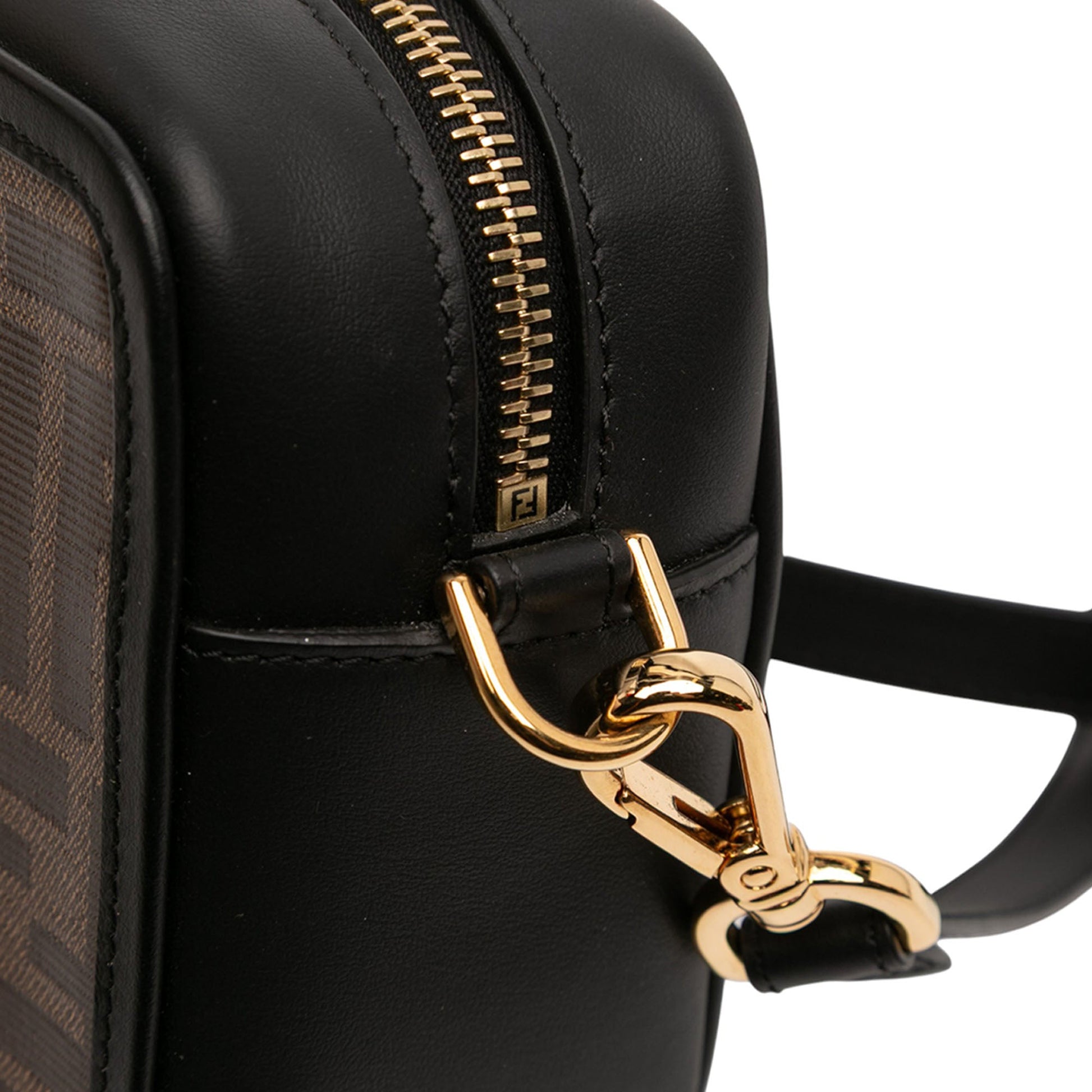 Fendi Glazed Fabric Vitello Century FF 1974 Camera Bag