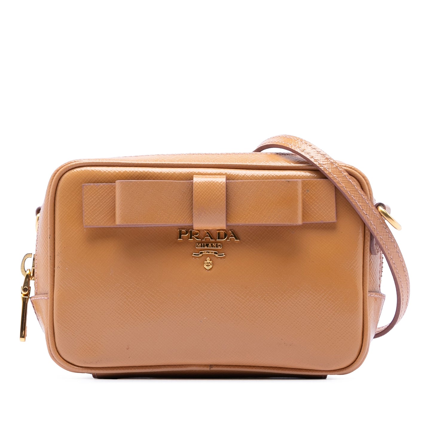 Prada Saffiano Vernice Bow Camera Bag
