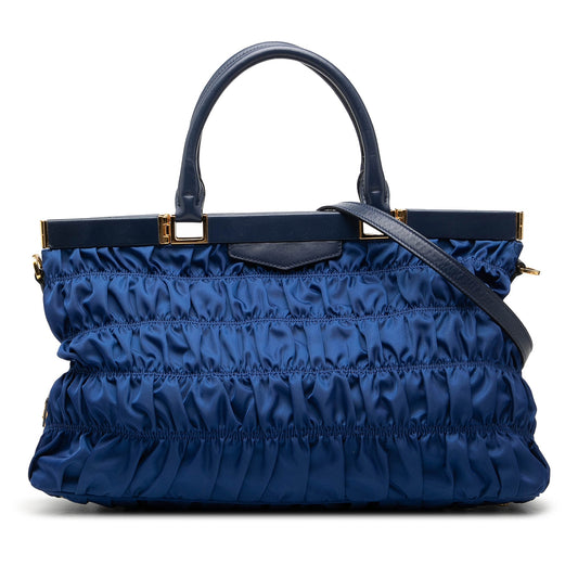 Prada Tessuto Gaufre Frame Satchel