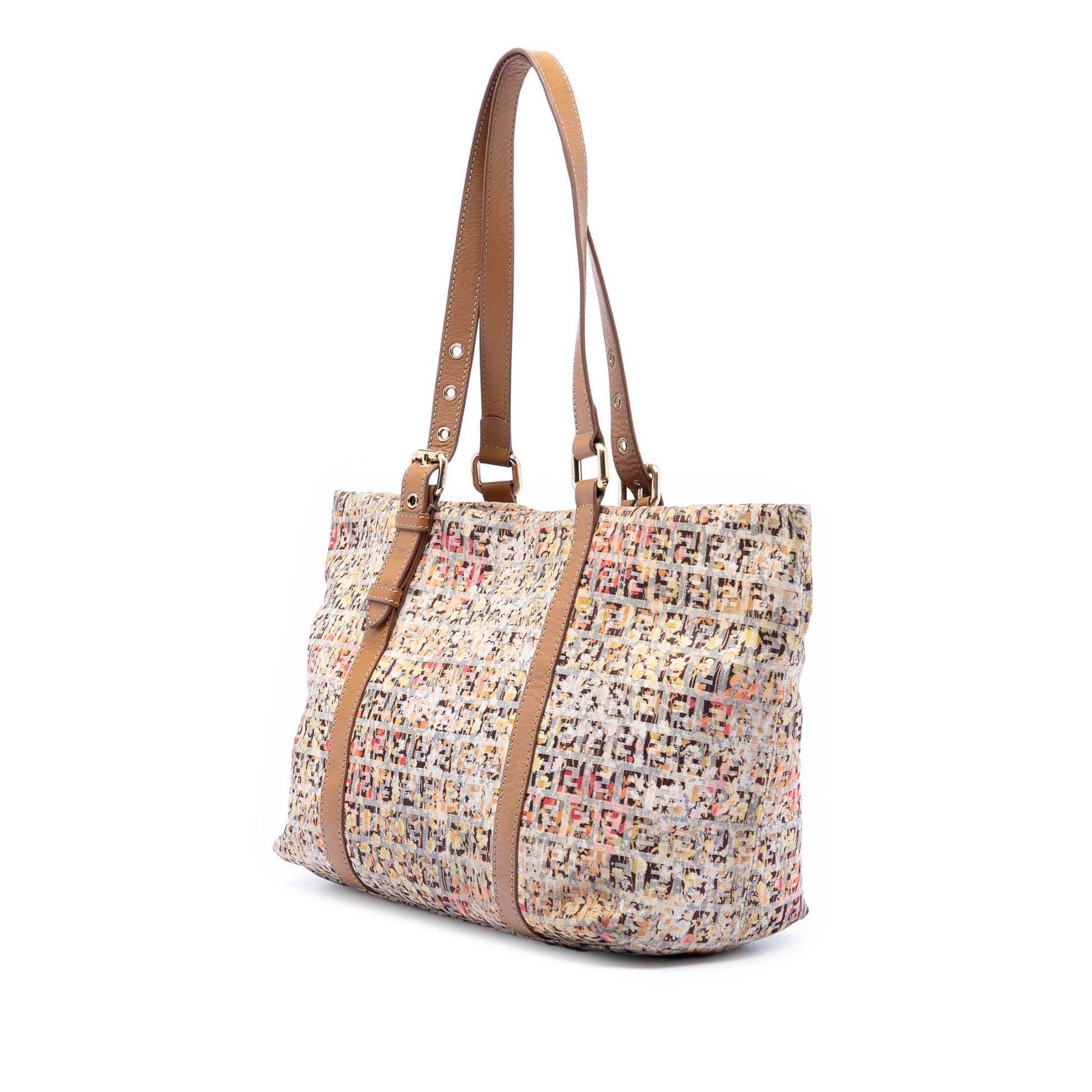 Fendi Zucchino Canvas Floral Superstar Tote