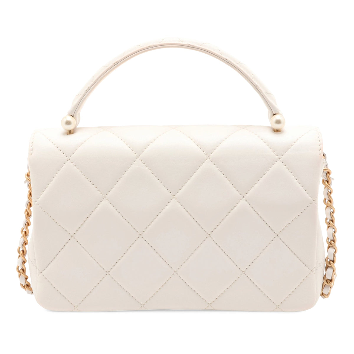 Chanel Medium CC Quilted Caviar Chic Flap — White