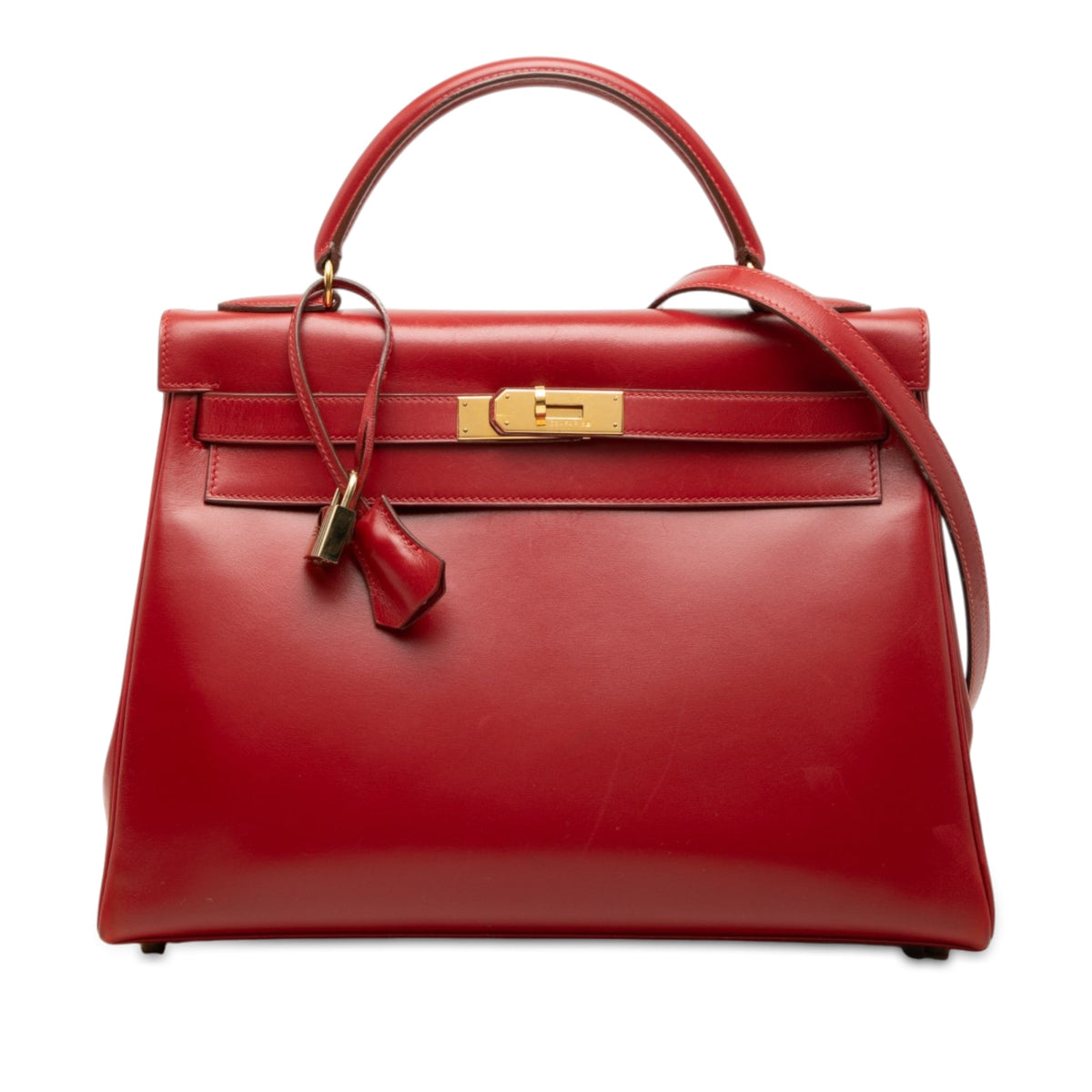 Hermès Box Calf Kelly Retourne 32 — Red
