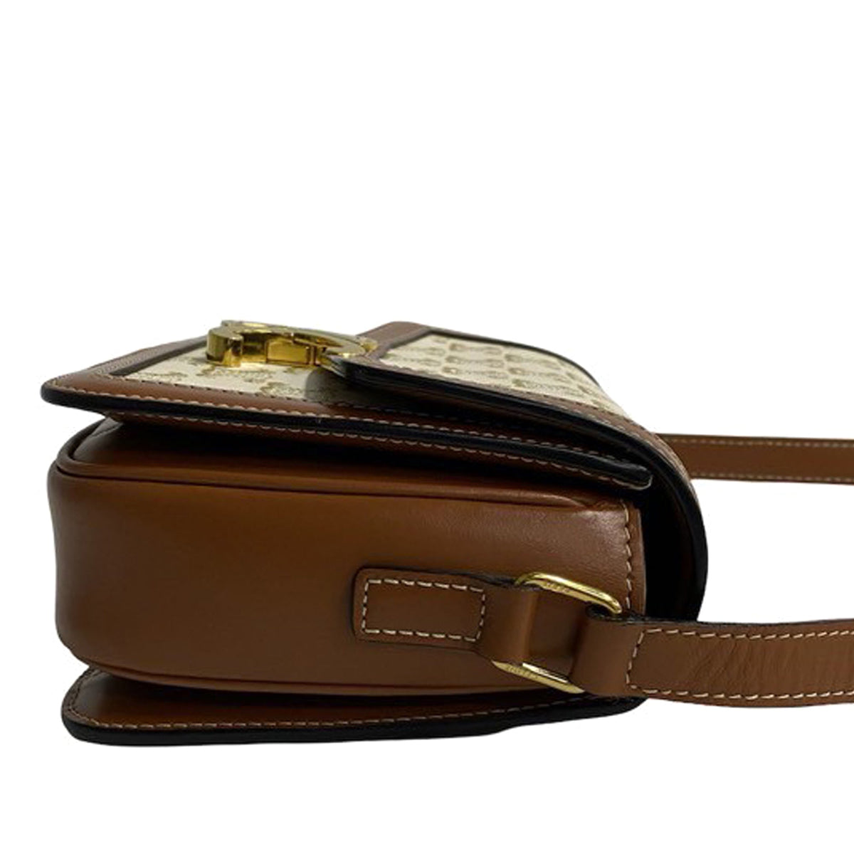 Celine Teen Triomphe Coated Canvas and Calfskin Triomphe Crossbody