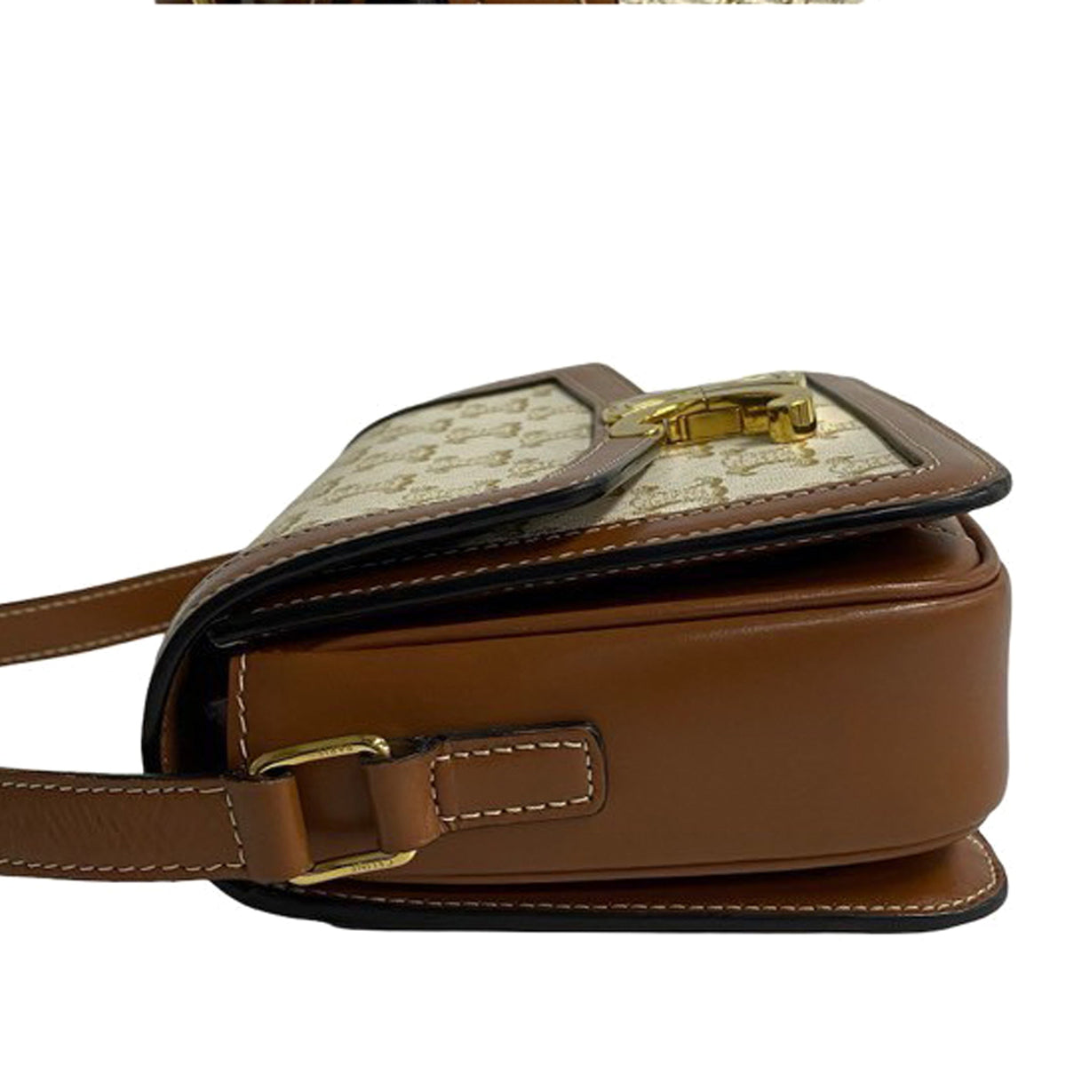 Celine Teen Triomphe Coated Canvas and Calfskin Triomphe Crossbody