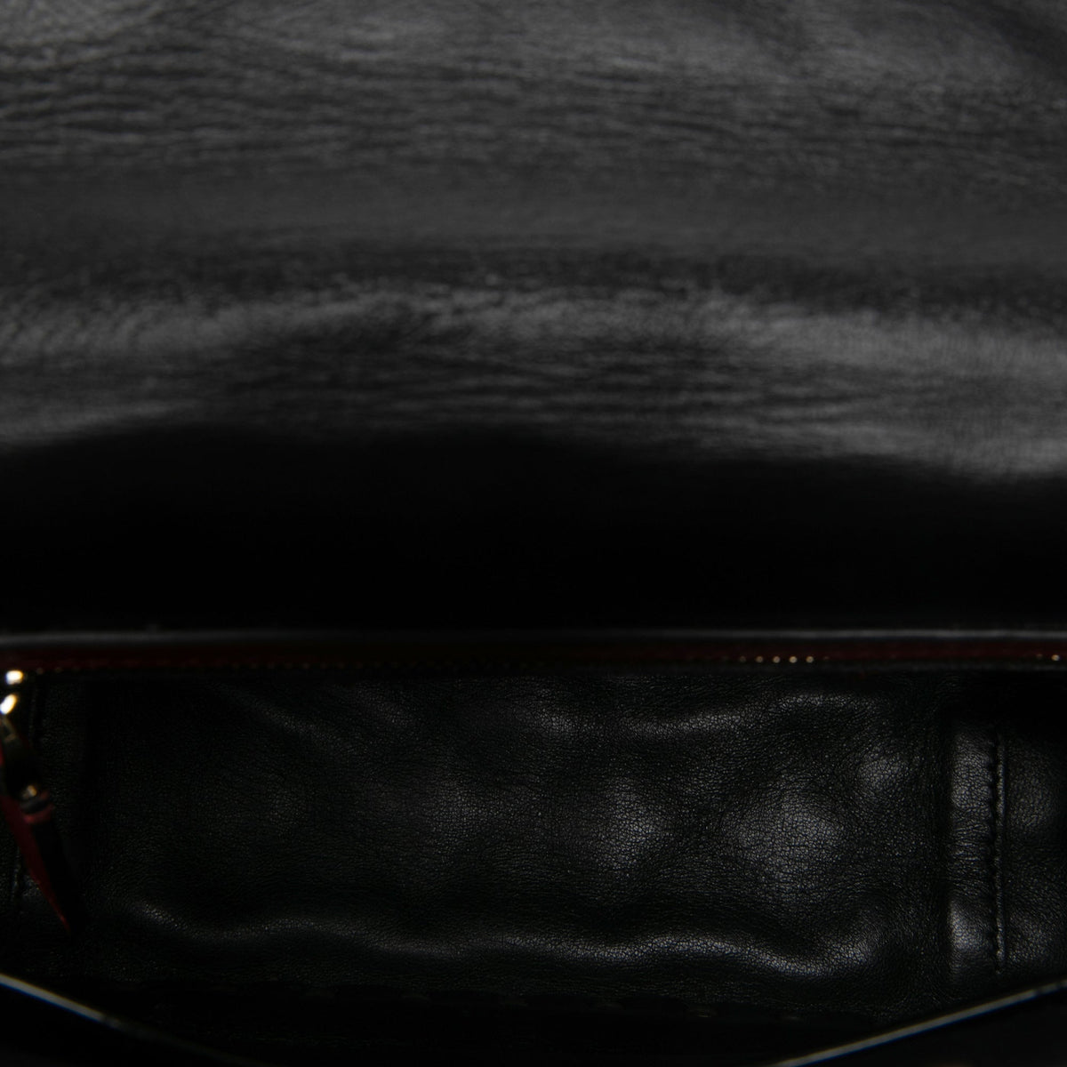Valentino Medium Patent Rockstud Spike Satchel — Black