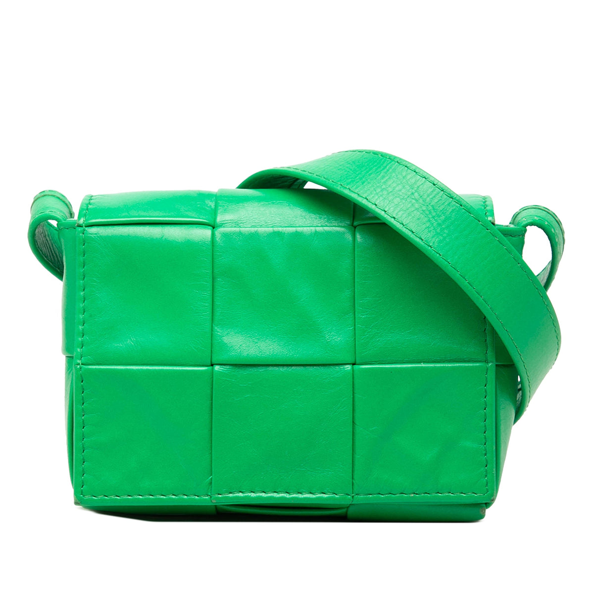 Bottega Veneta Candy Nappa Intrecciato Cassette Crossbody — Green