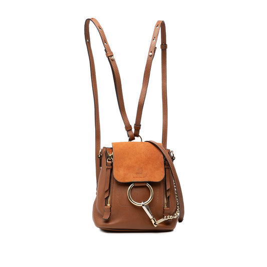 Chloé Mini Calfskin and Suede Faye Backpack