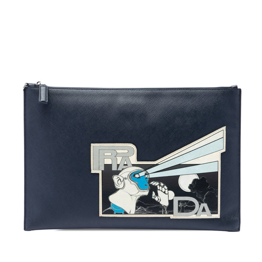 Prada Saffiano Monkey Robot Clutch