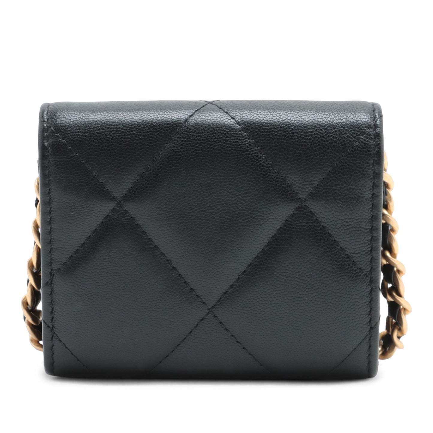 Chanel Quilted Lambskin 19 Flap Coin Purse With Chain