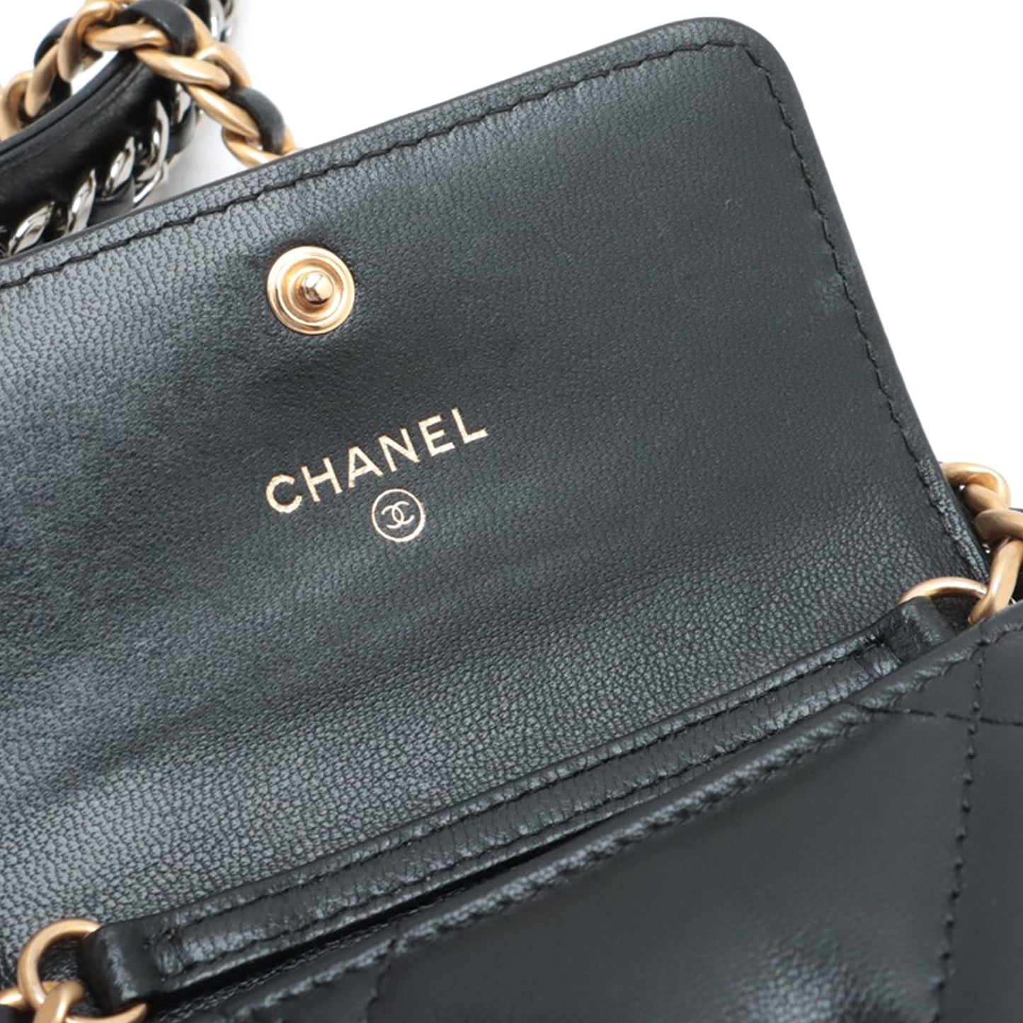 Chanel Quilted Lambskin 19 Flap Coin Purse With Chain
