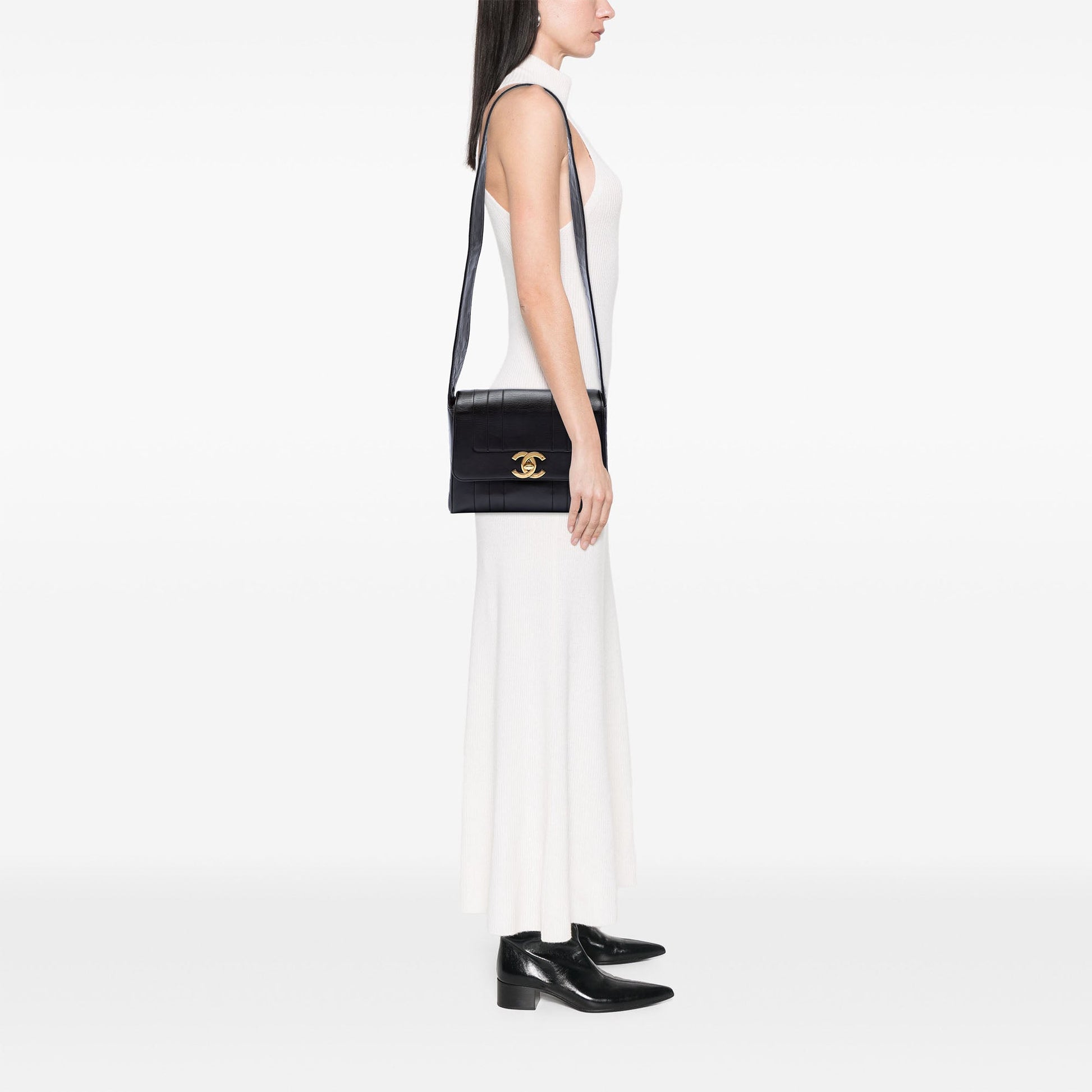 Chanel CC Vertical Quilt Lambskin Flap