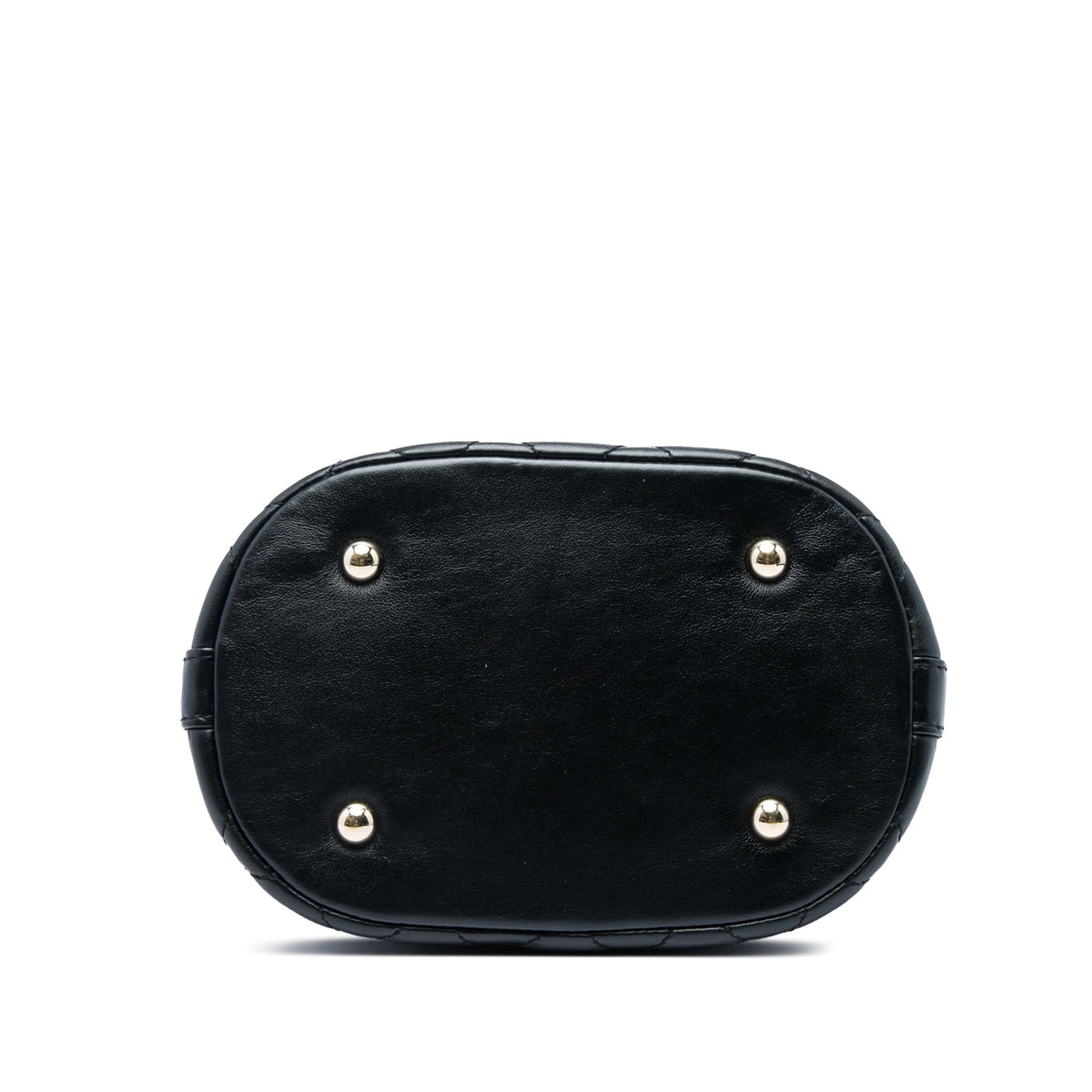 Chanel CC Quilted Lambskin Chain Bucket Bag — Black