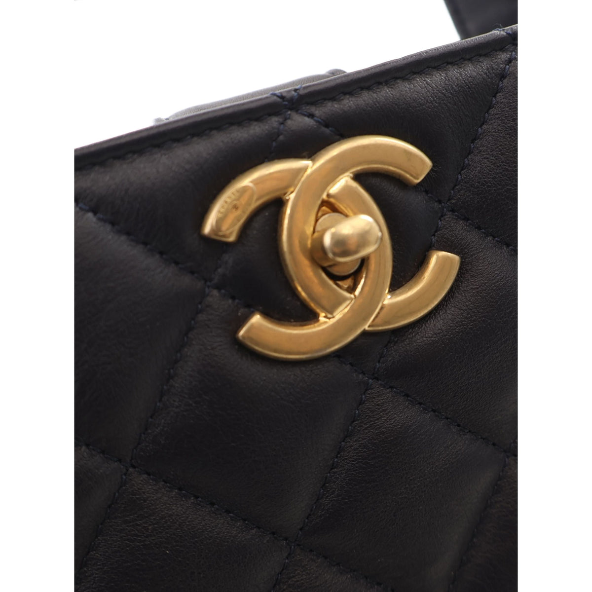 Chanel CC Quilted Calfskin Shopping Tote — Black